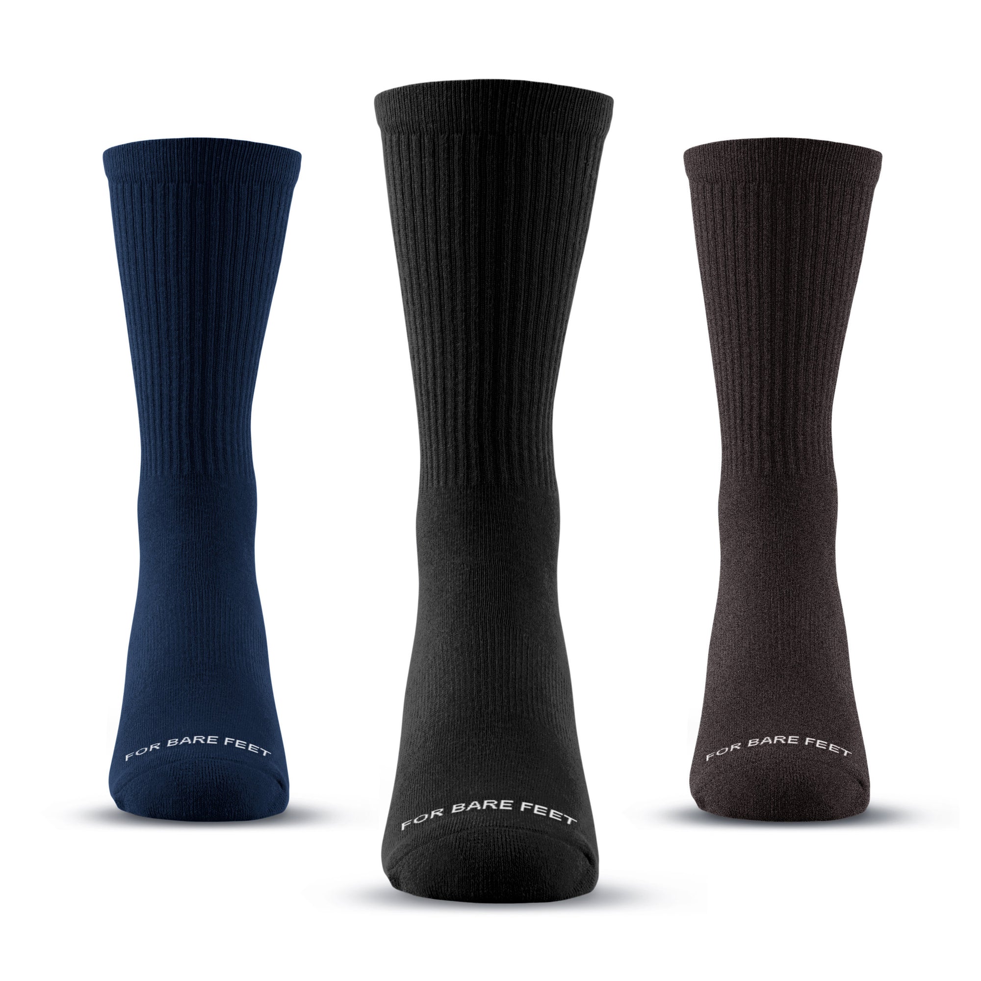 Premium Crew Socks 3 Pack - Navy/Black/Charcoal