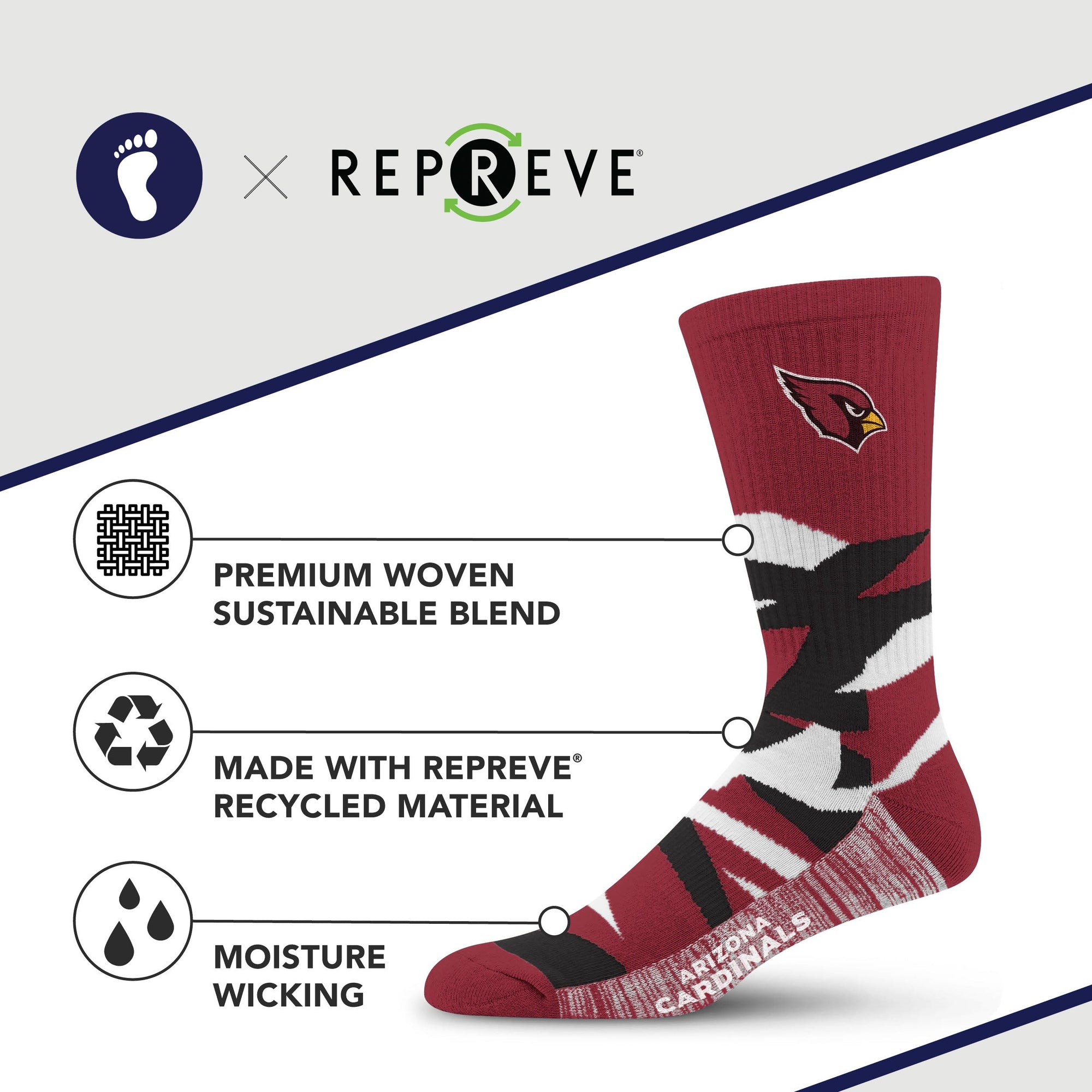 Arizona Cardinals Breakout Premium Crew Socks