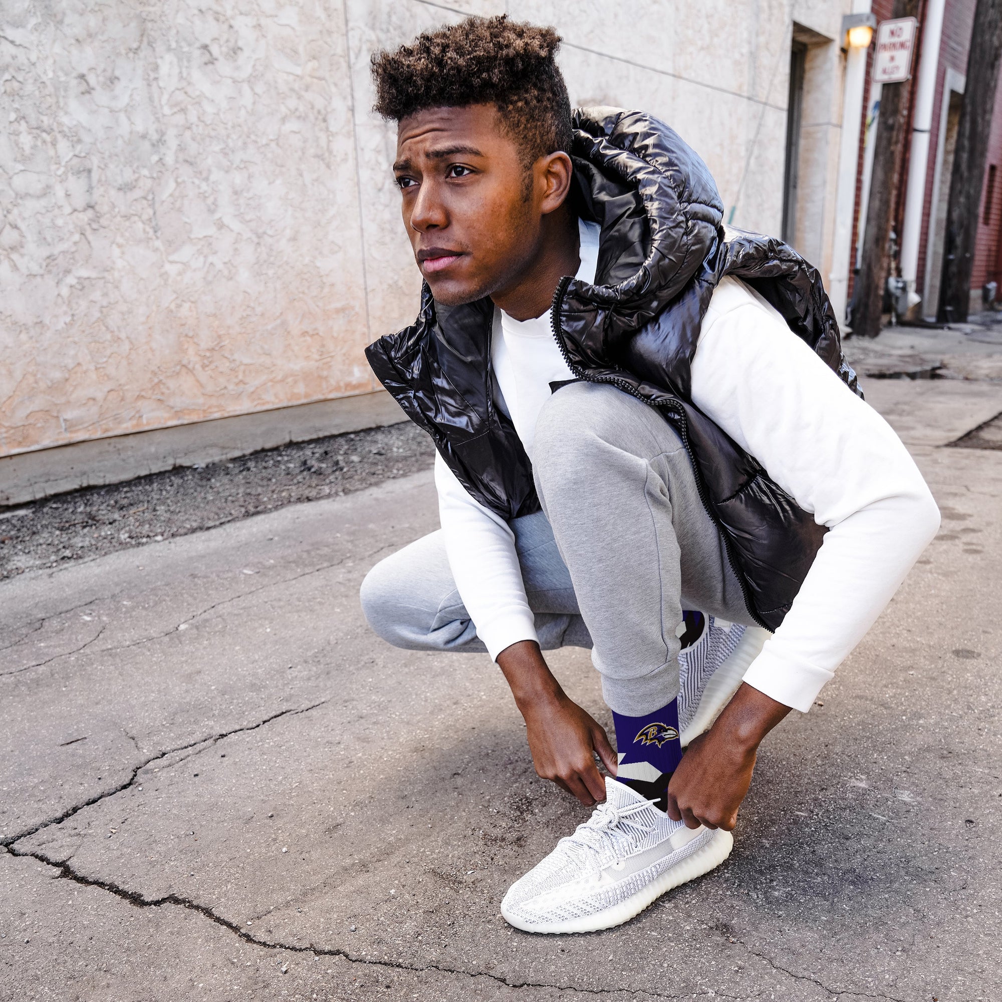 Baltimore Ravens Breakout Premium Crew Socks