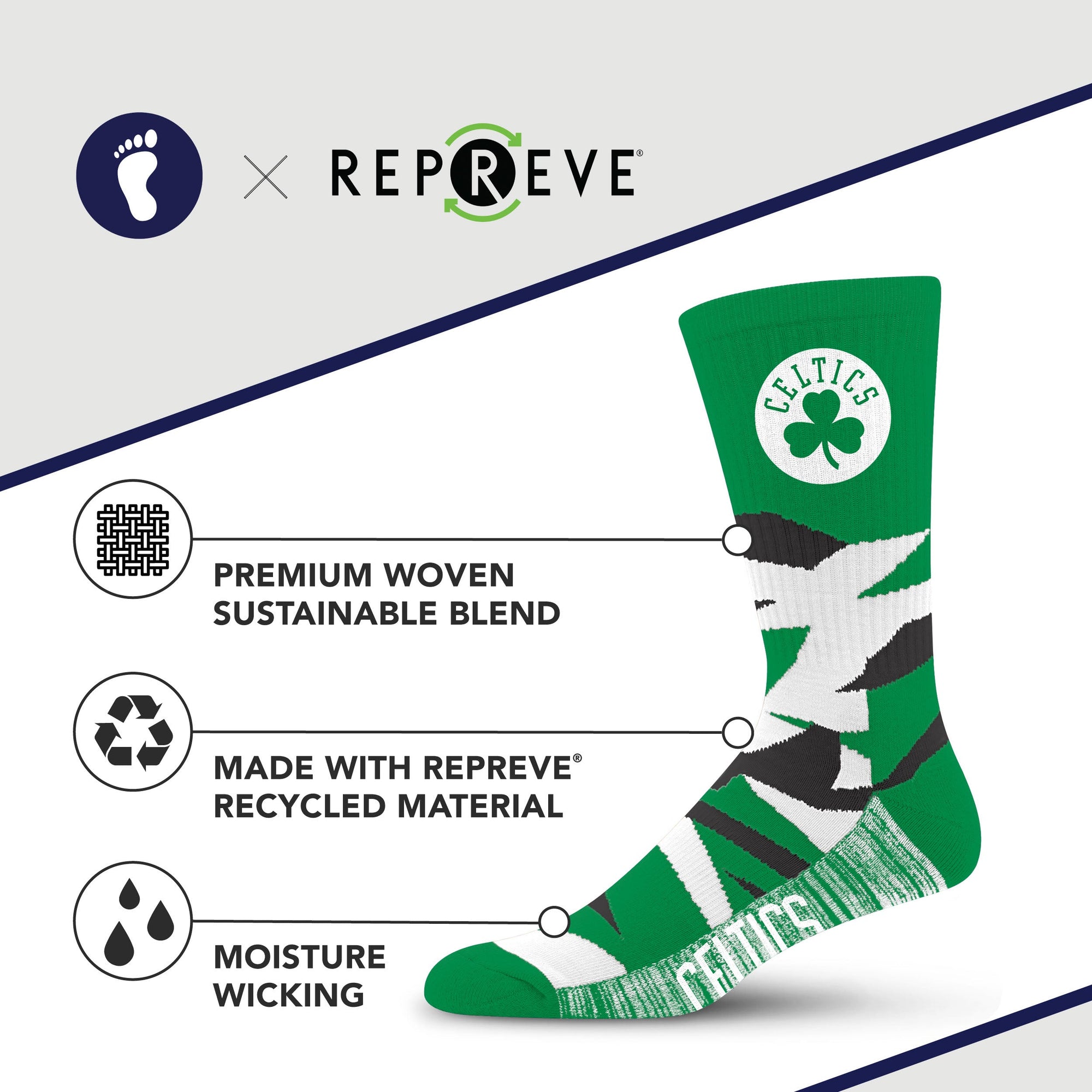 Boston Celtics Breakout Premium Crew Socks