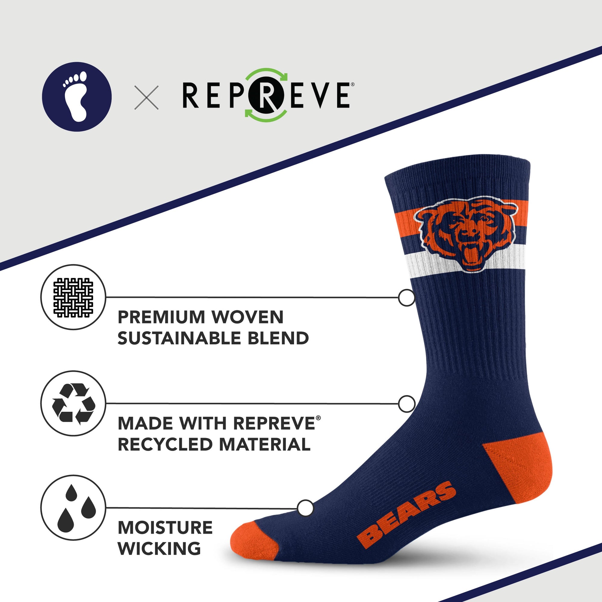 Chicago Bears Legend Premium Crew Socks