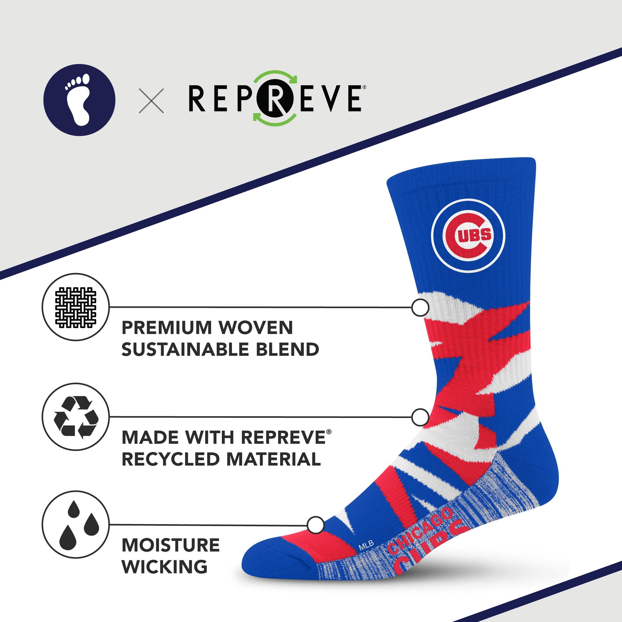 Chicago Cubs Breakout Premium Crew Socks