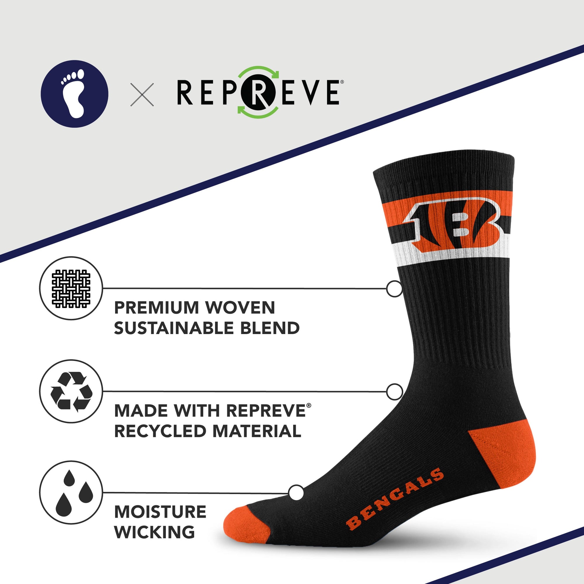 Cincinnati Bengals Legend Premium Crew Socks