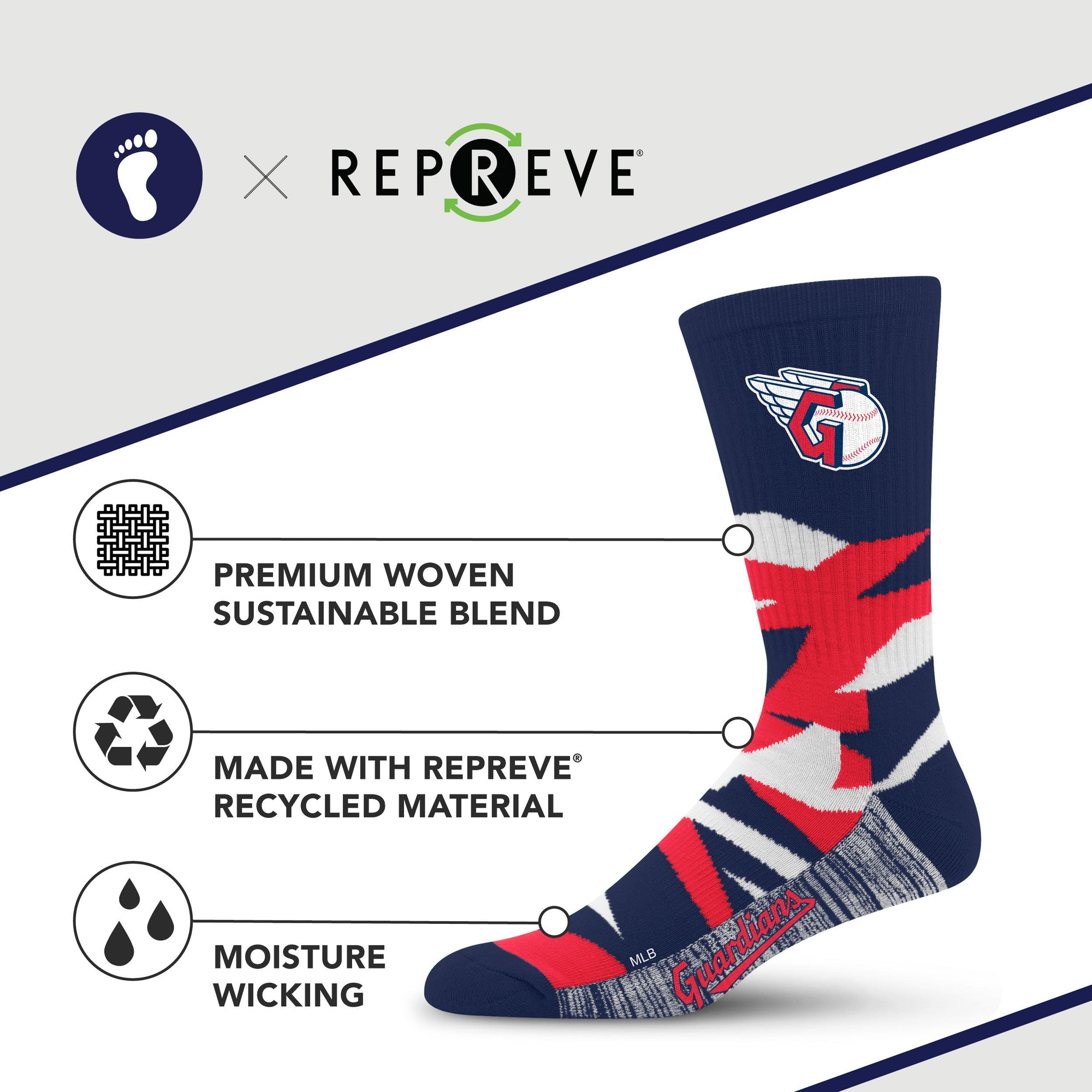 Cleveland Guardians Breakout Premium Crew Socks