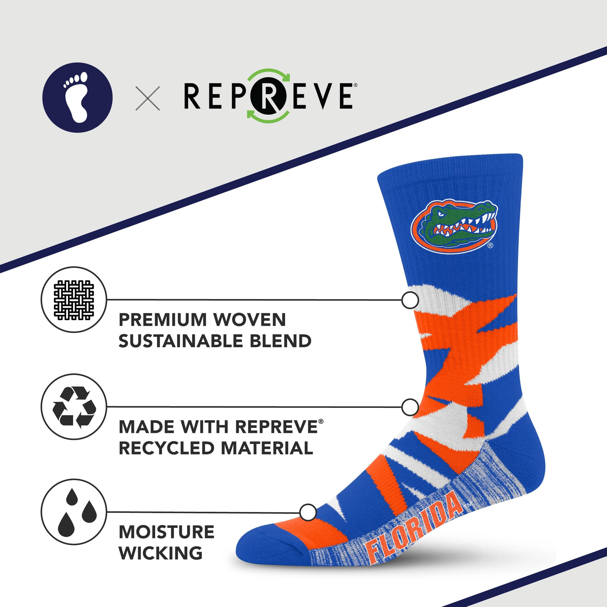 Florida Gators Breakout Premium Crew Socks