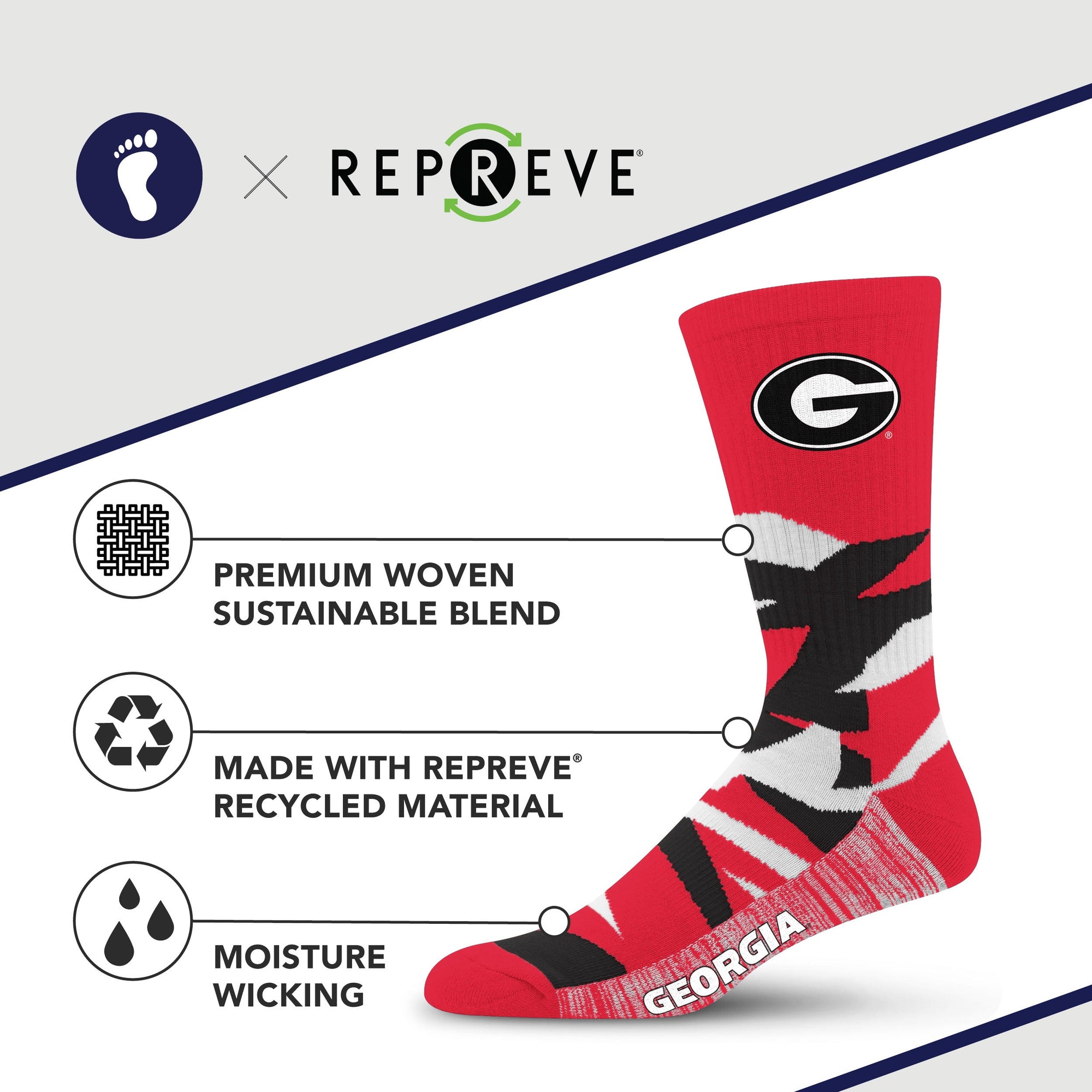 Georgia Bulldogs Breakout Premium Crew Socks