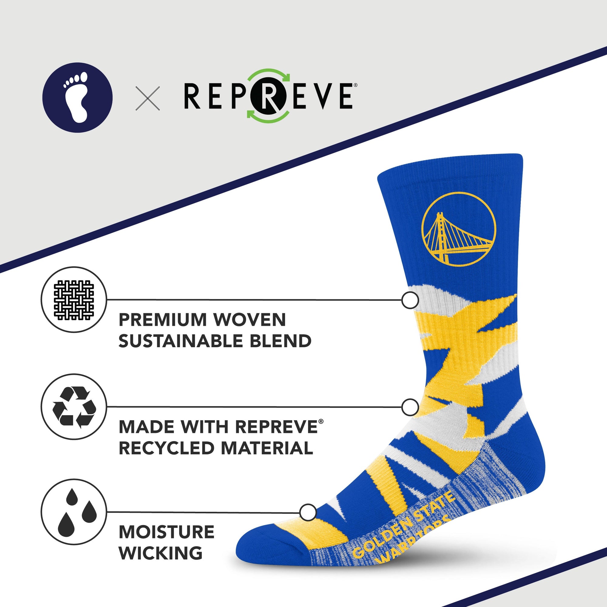 Golden State Warriors Breakout Premium Crew Socks