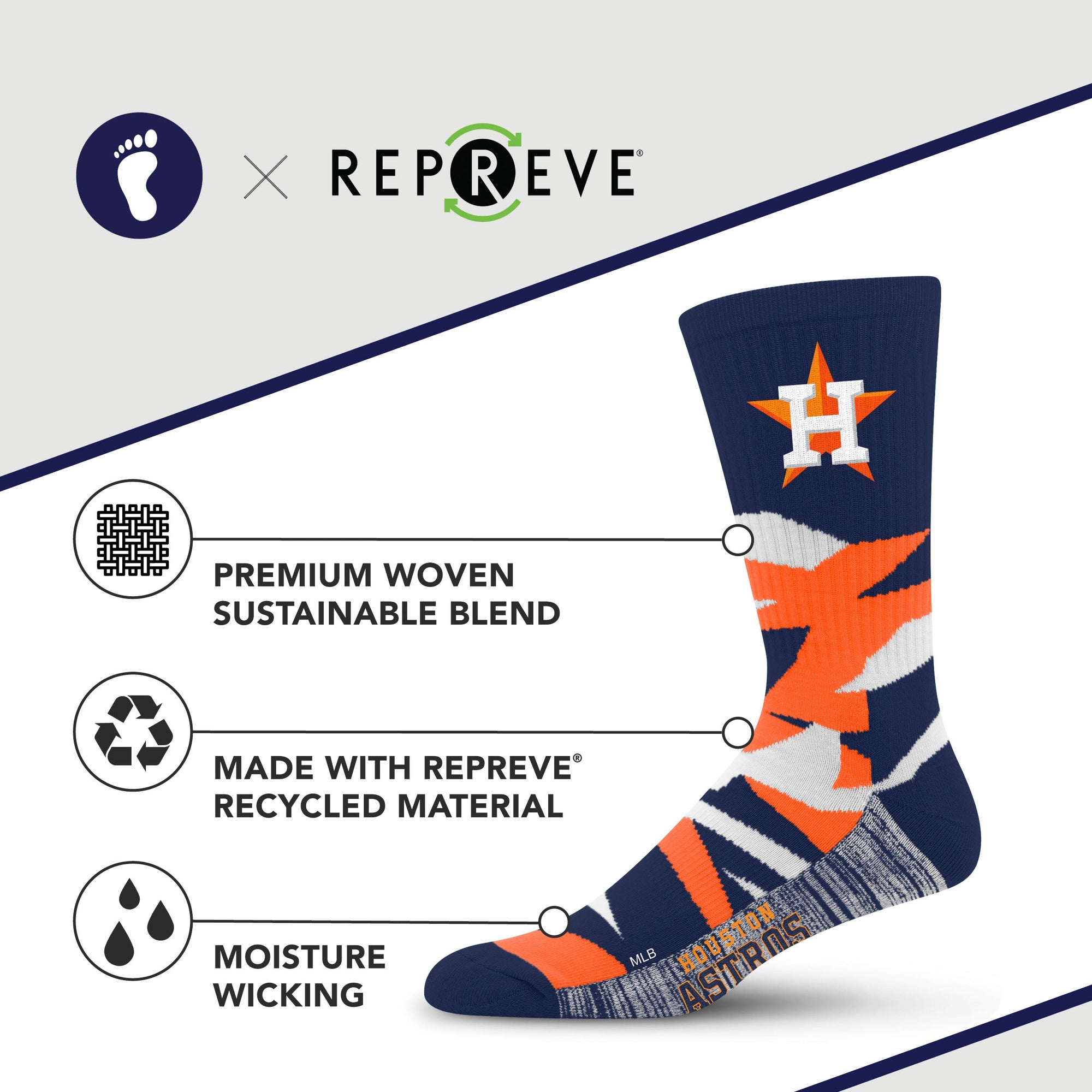 Houston Astros Breakout Premium Crew Socks