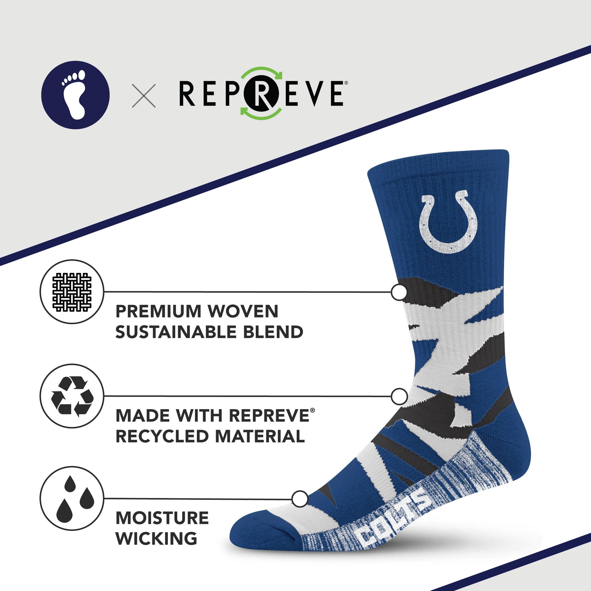 Indianapolis Colts Breakout Premium Crew Socks