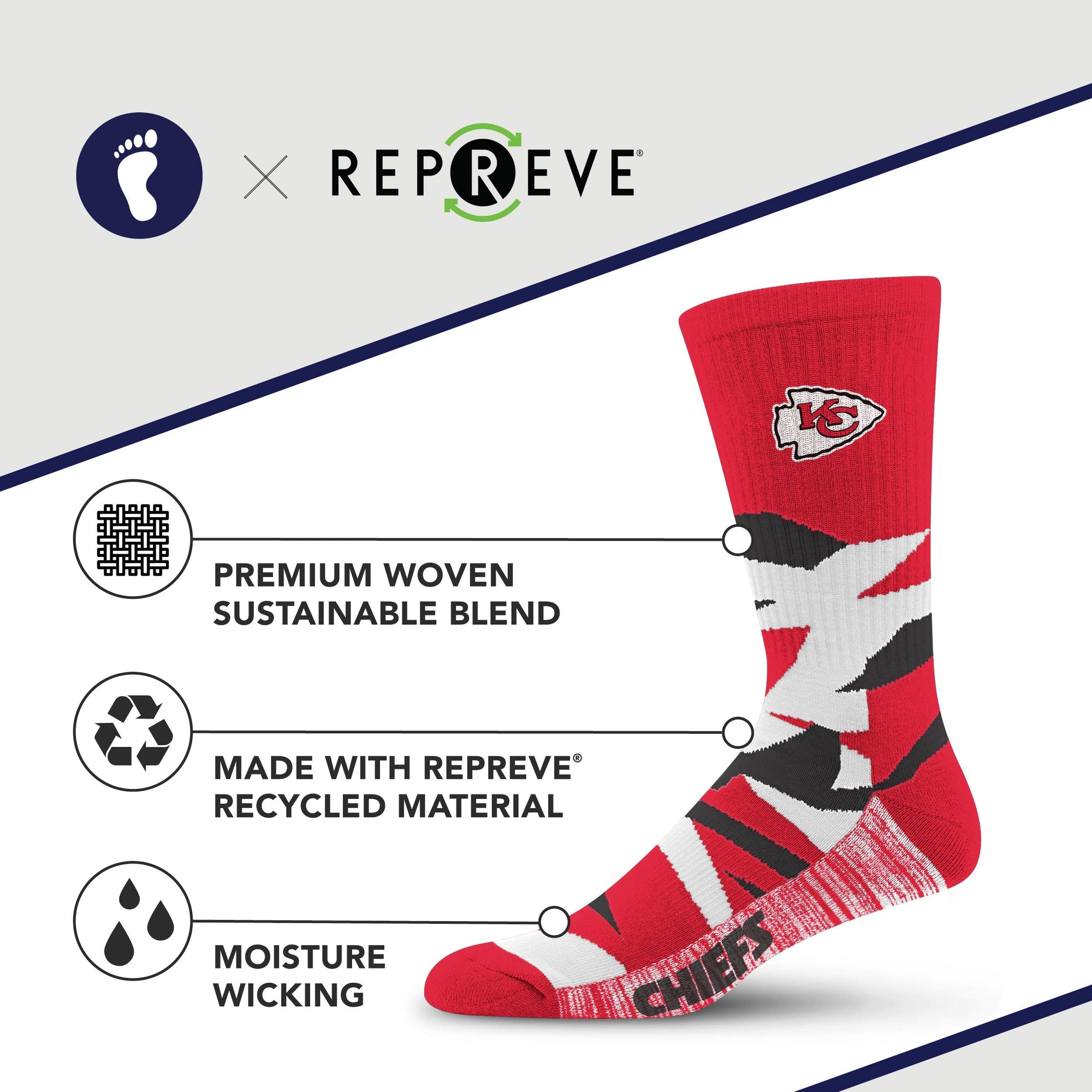 Kansas City Chiefs Breakout Premium Crew Socks