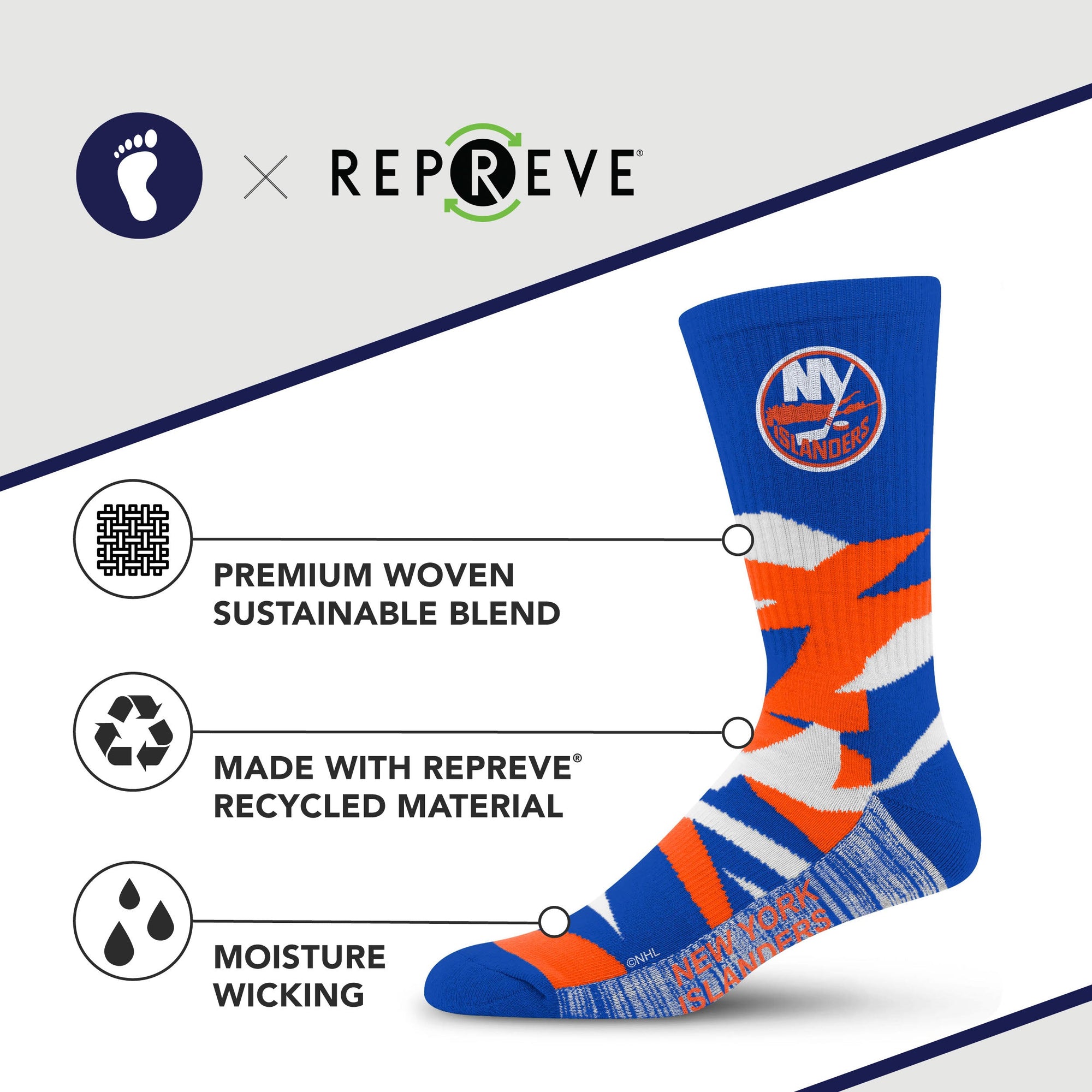 New York Islanders Breakout Premium Crew Socks