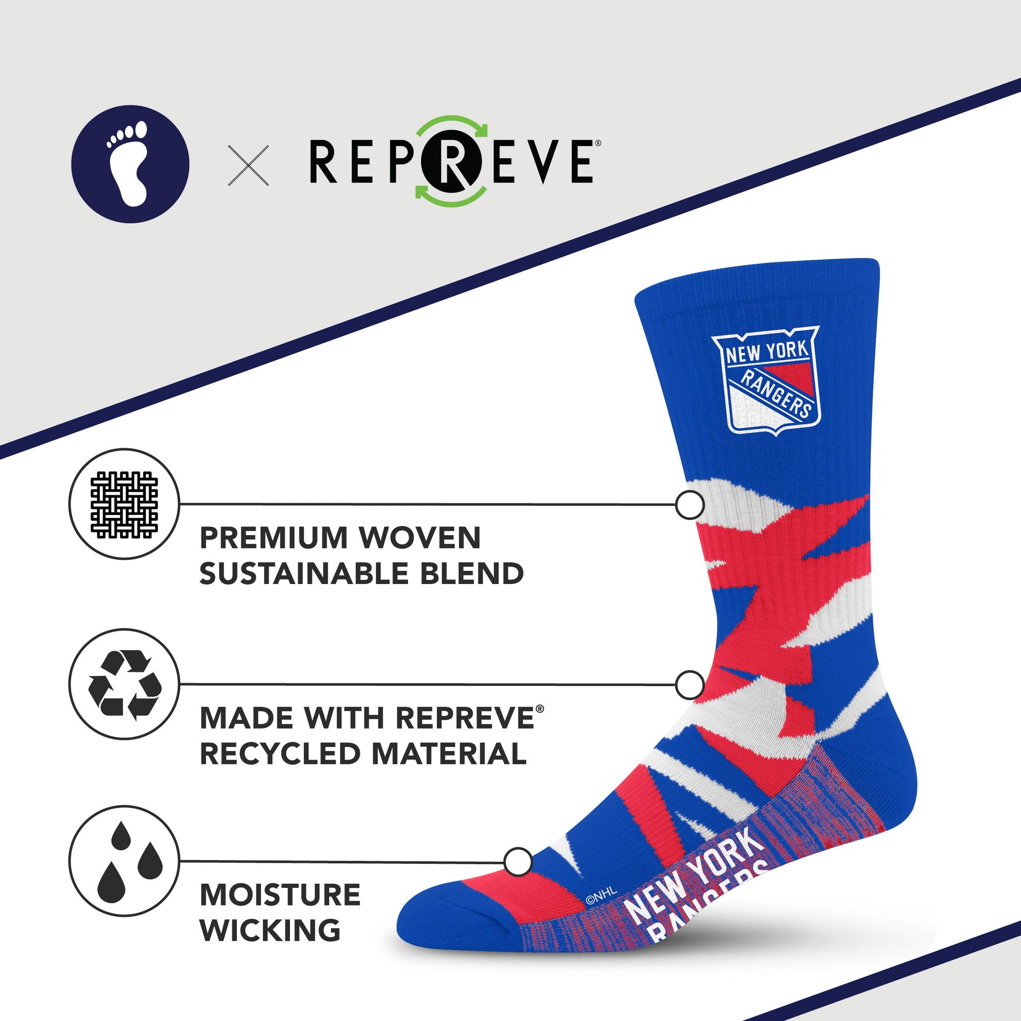 New York Rangers Breakout Premium Crew Socks