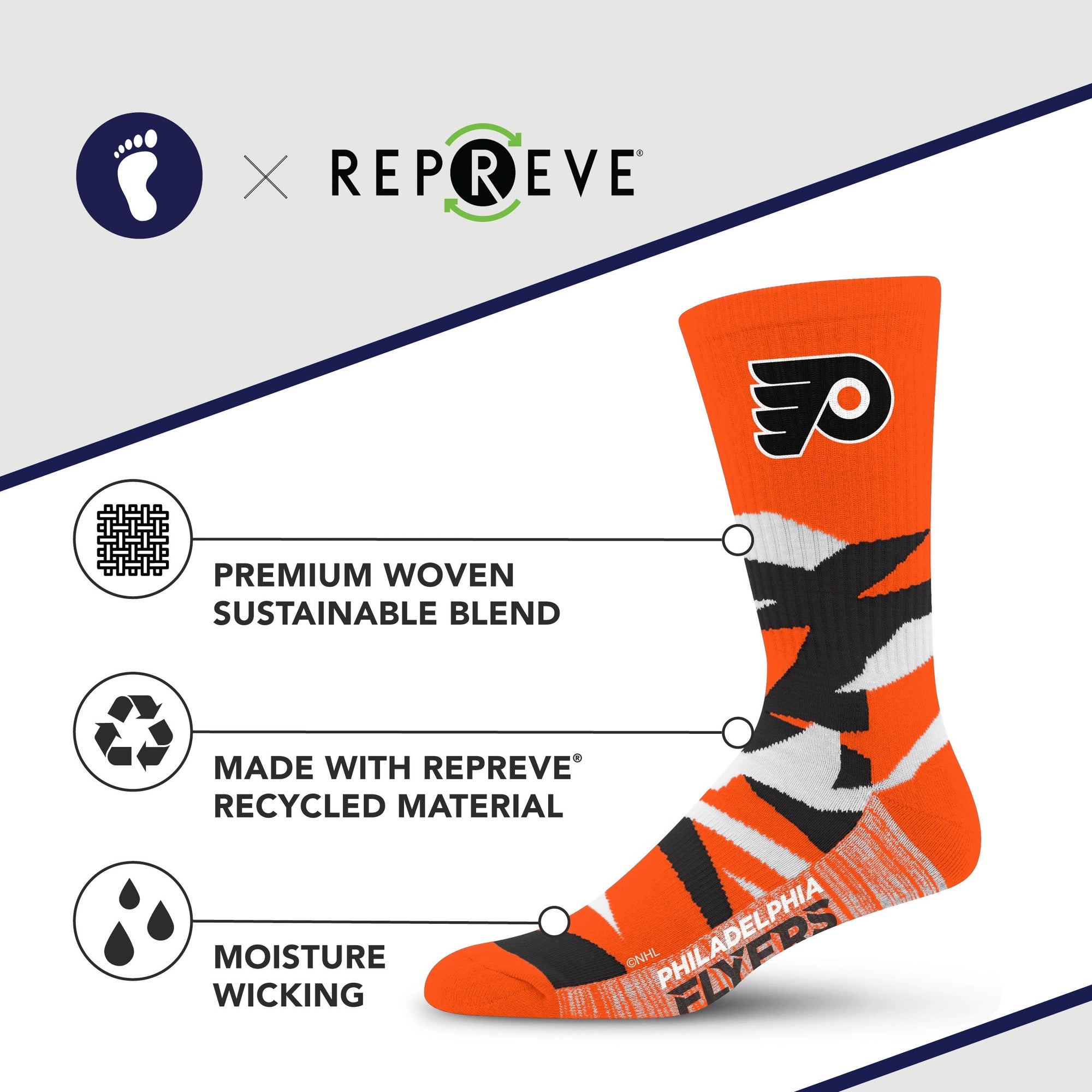 Philadelphia Flyers Breakout Premium Crew Socks