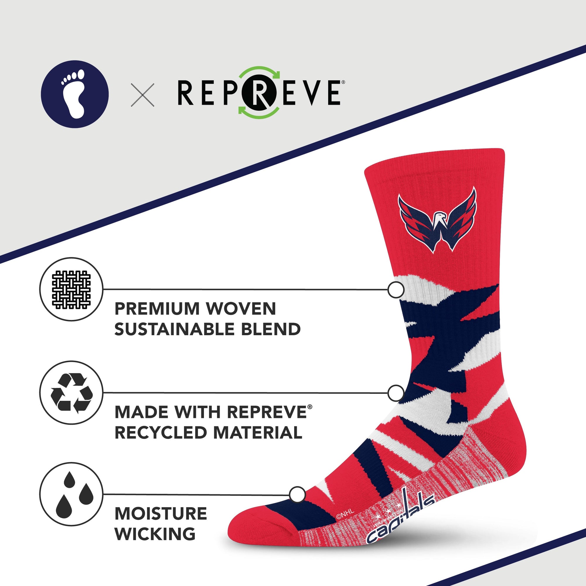 Washington Capitals Breakout Premium Crew Socks