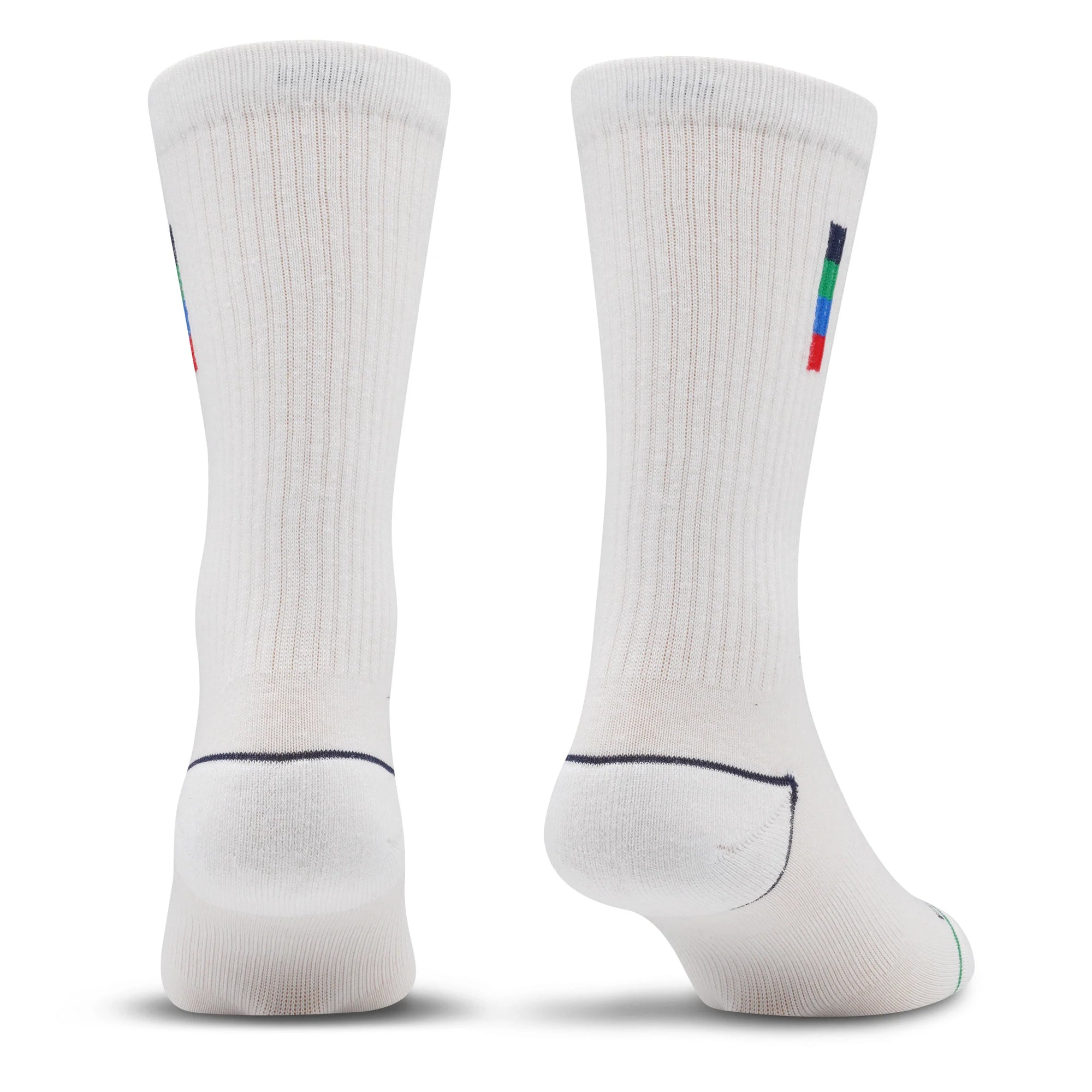 Premium Crew Socks Dashed Clock White