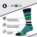 Premium Crew Socks Electric Stripe Green
