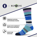 Premium Crew Socks Electric Stripe Blue