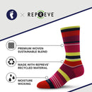 Premium Crew Socks Electric Stripe Pink