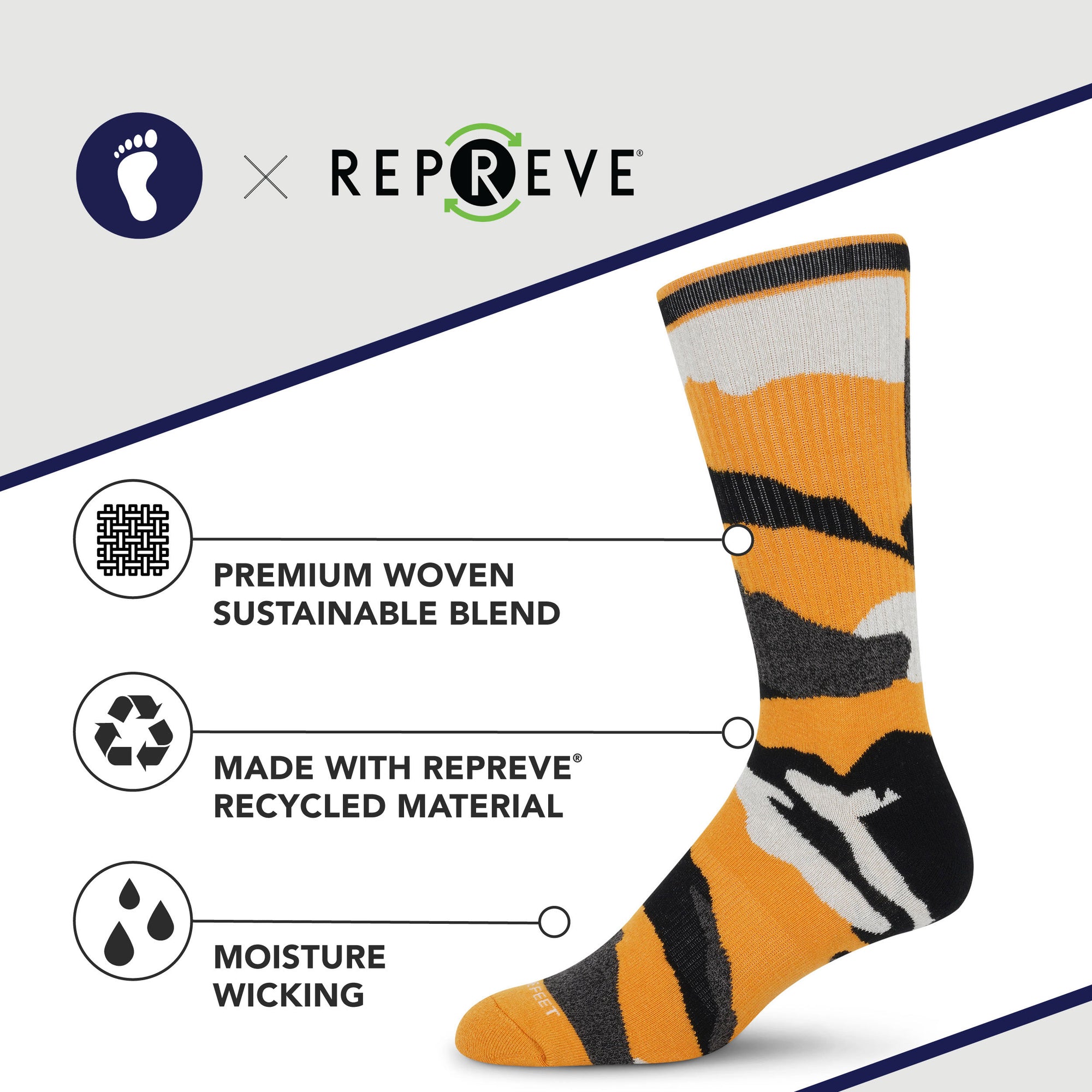 Premium Crew Socks Camo Gold