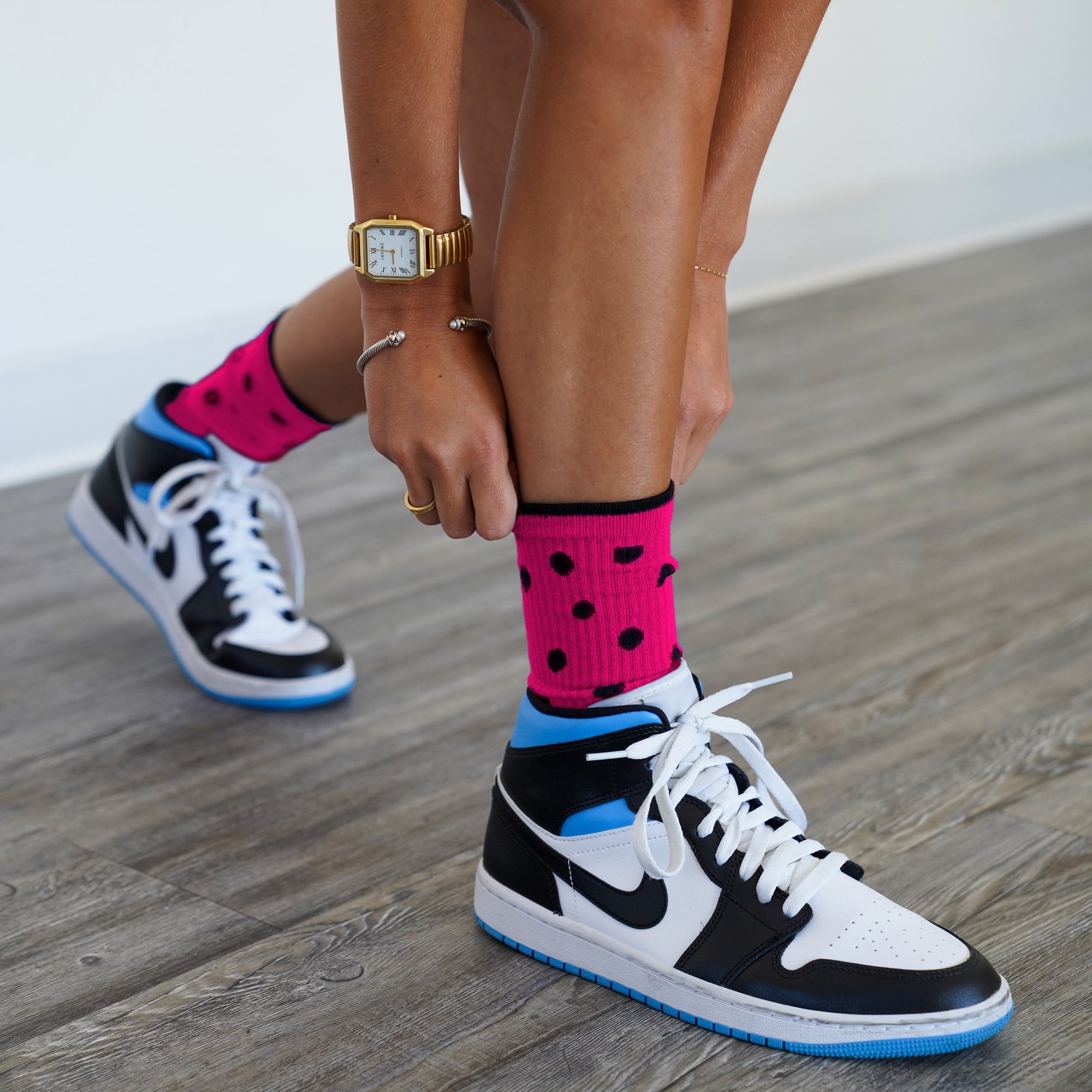 Premium Crew Socks Dottie Pink