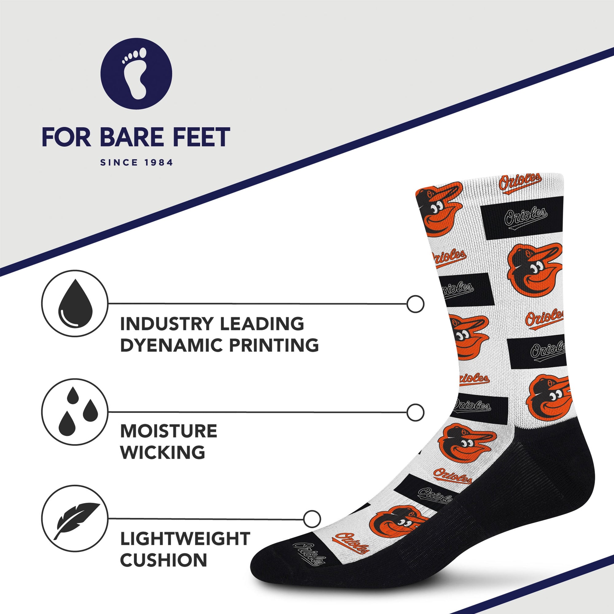 Baltimore Orioles Poster Print Socks