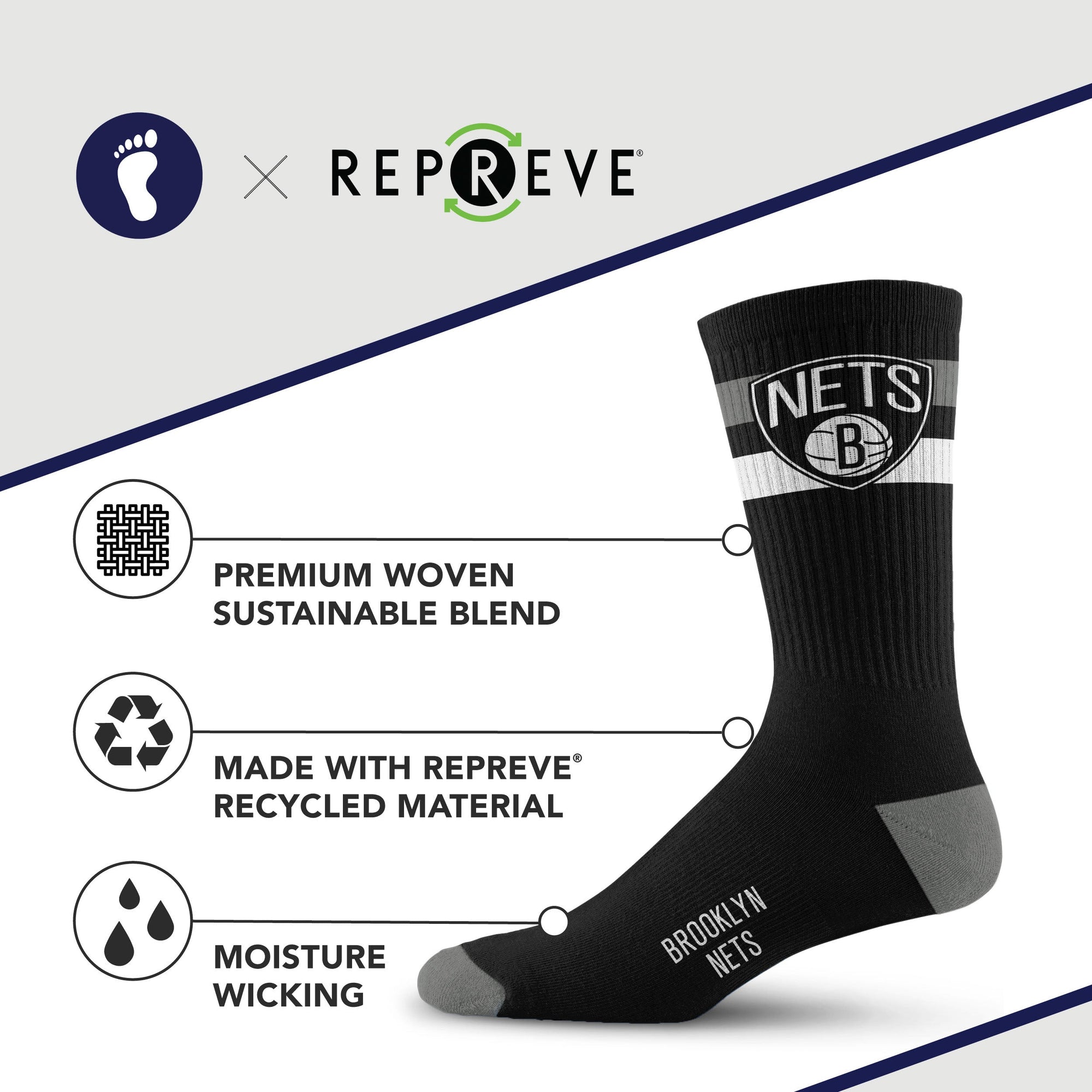 Brooklyn Nets Legend Premium Crew Socks