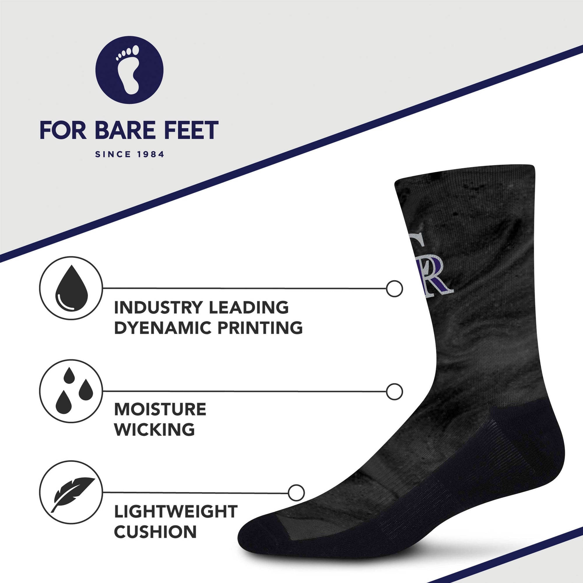 Colorado Rockies Smoky Haze Socks