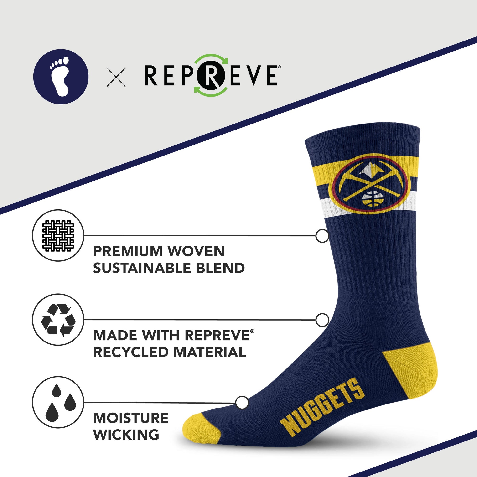 Denver Nuggets Legend Premium Crew Socks