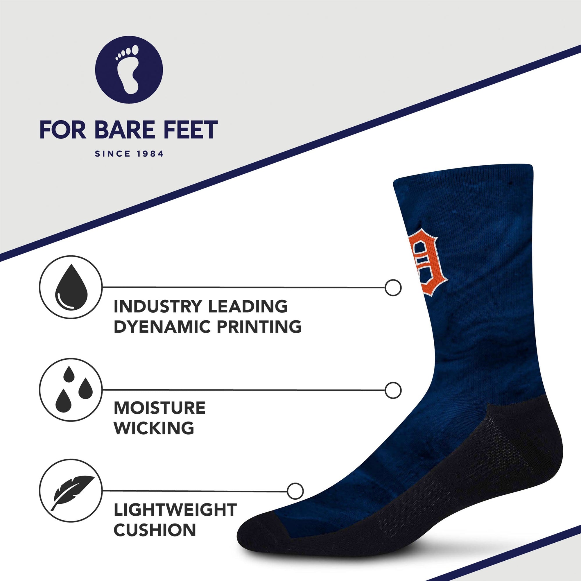 Detroit Tigers Smoky Haze Socks