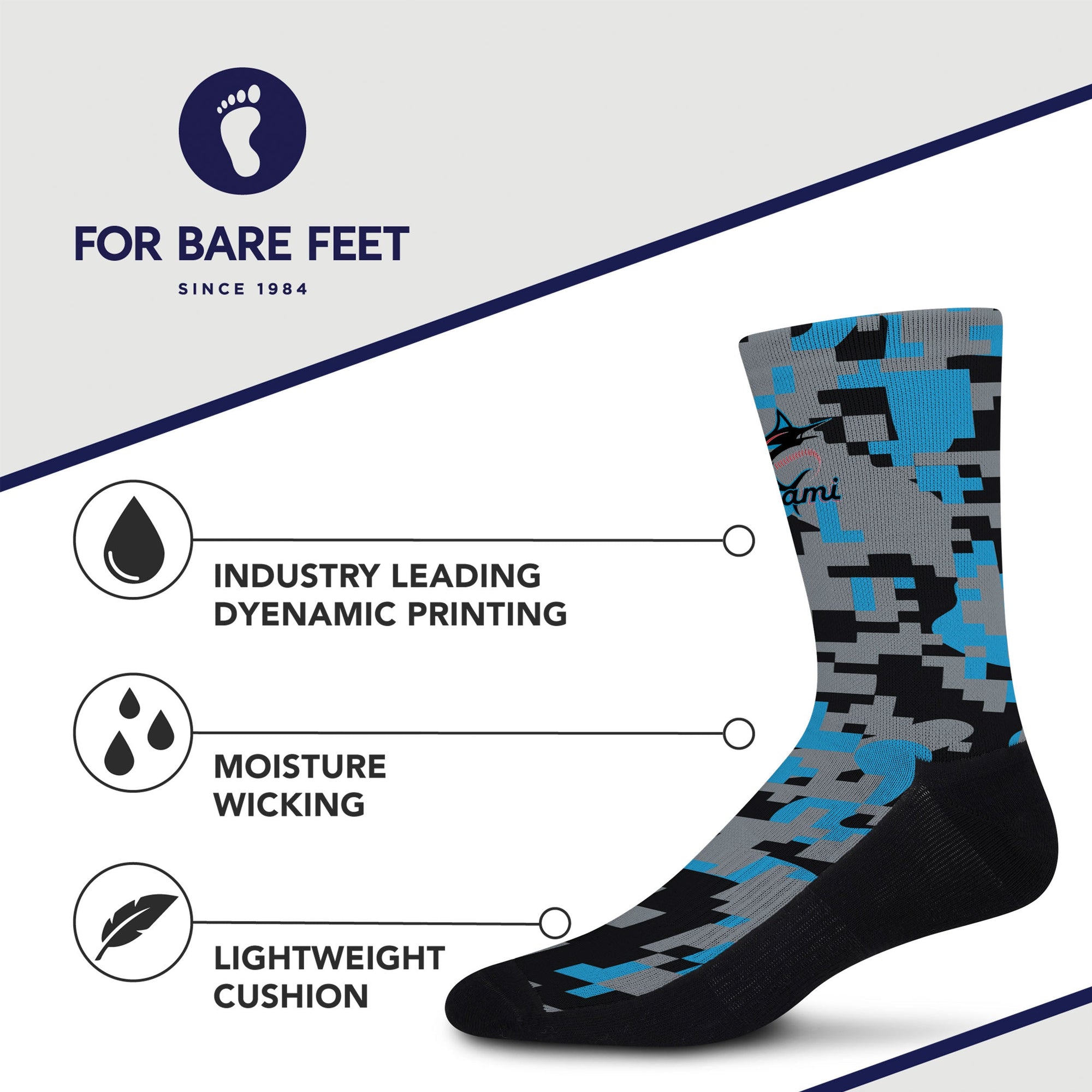 Miami Marlins Digi Socks