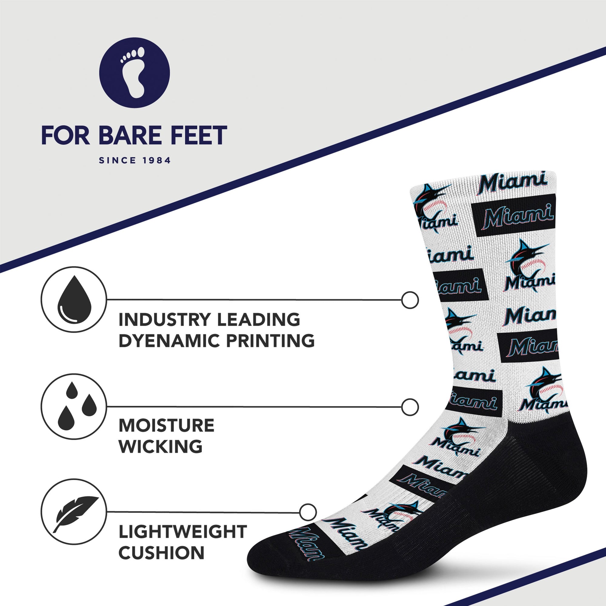 Miami Marlins Poster Print Socks