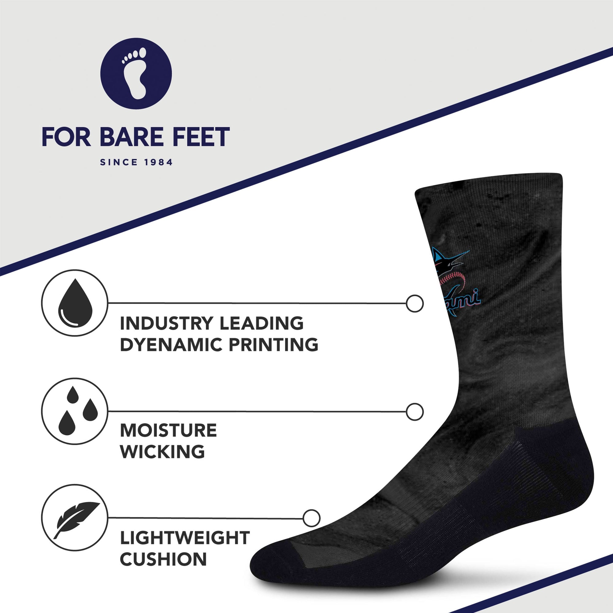 Miami Marlins Smoky Haze Socks