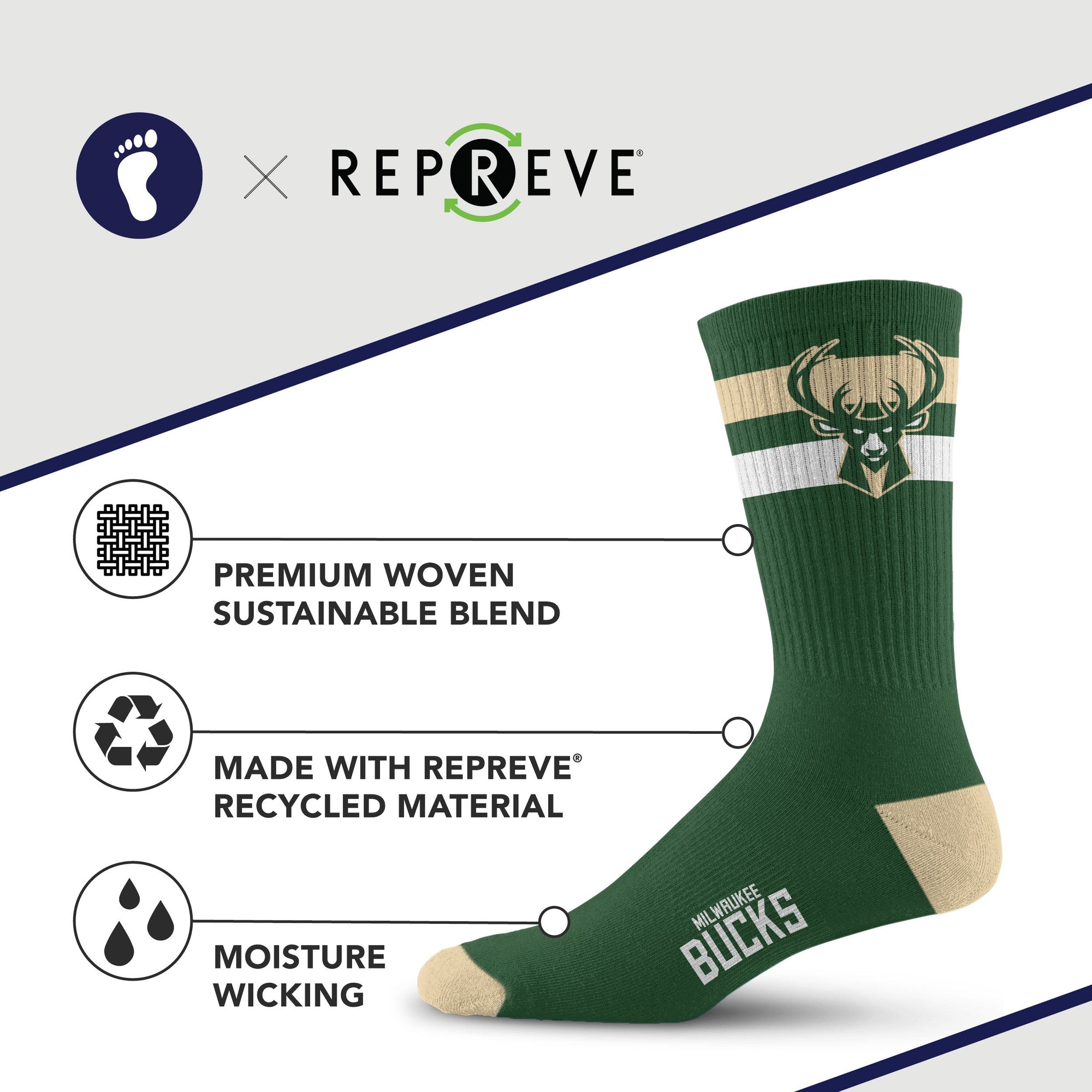 Milwaukee Bucks Legend Premium Crew Socks