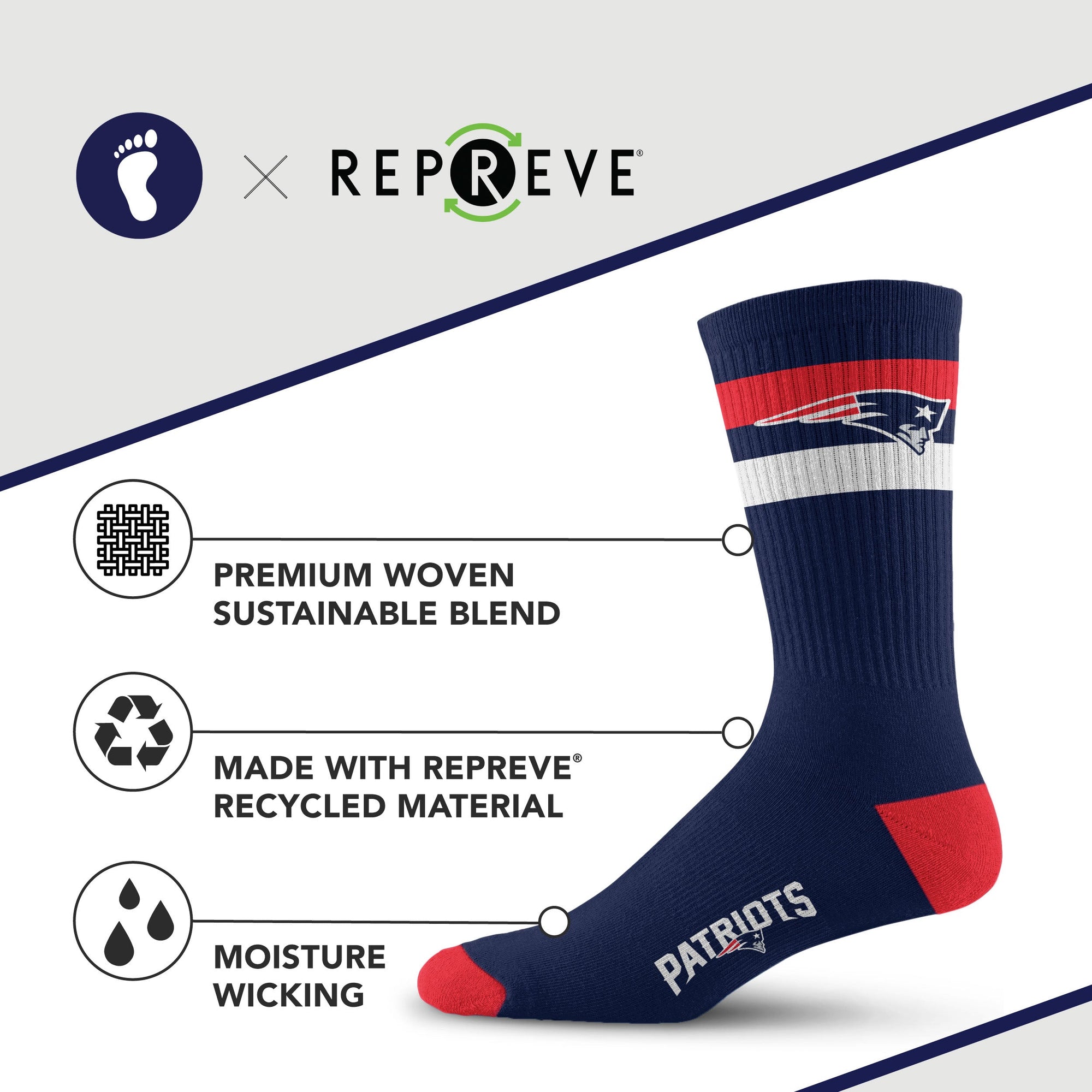 New England Patriots Legend Premium Crew Socks