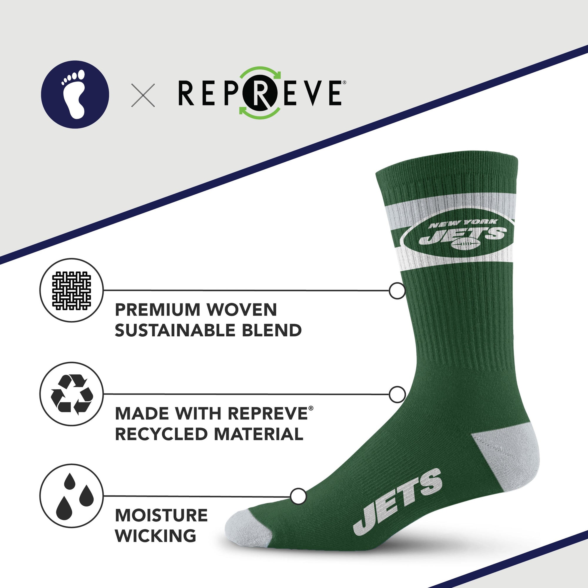 New York Jets Legend Premium Crew Socks