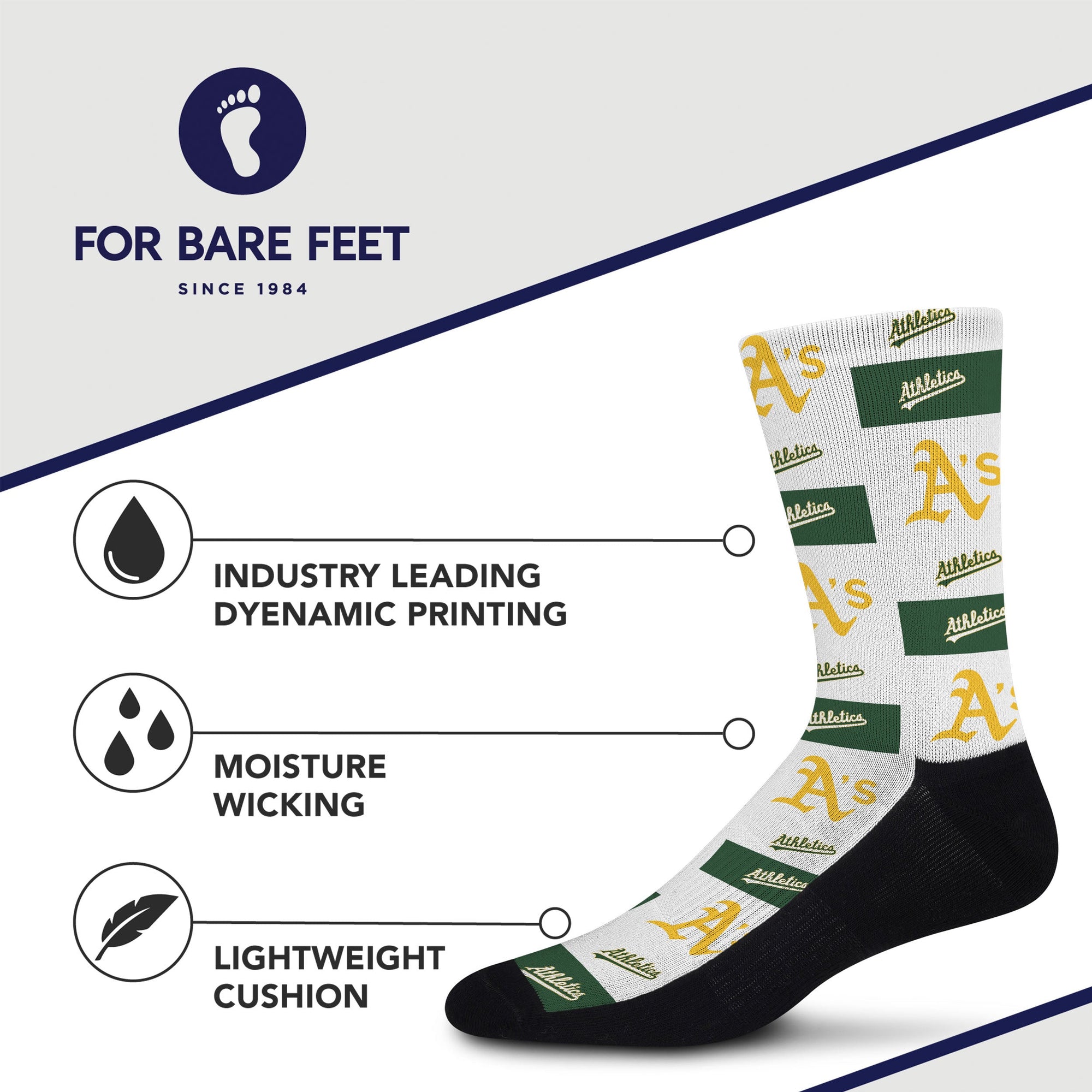 Oakland Athletics Poster Print Socks