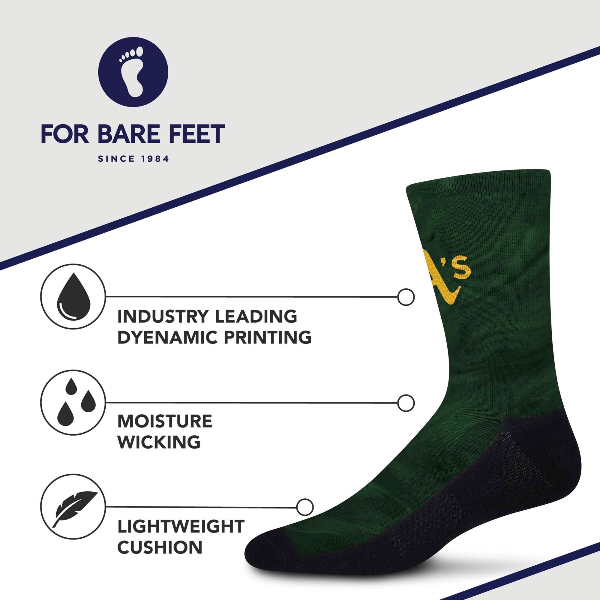 Oakland Athletics Smoky Haze Socks
