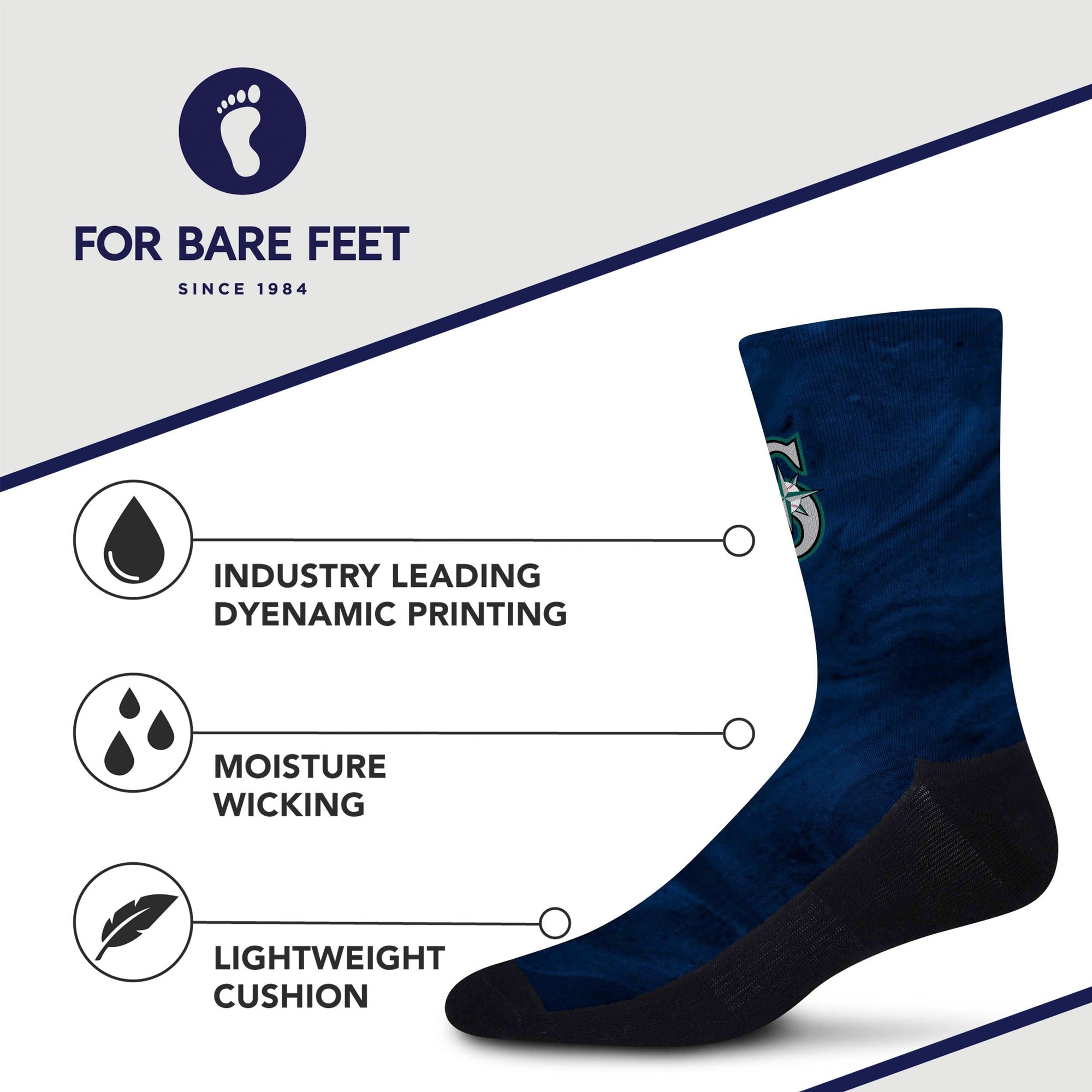 Seattle Mariners Smoky Haze Socks