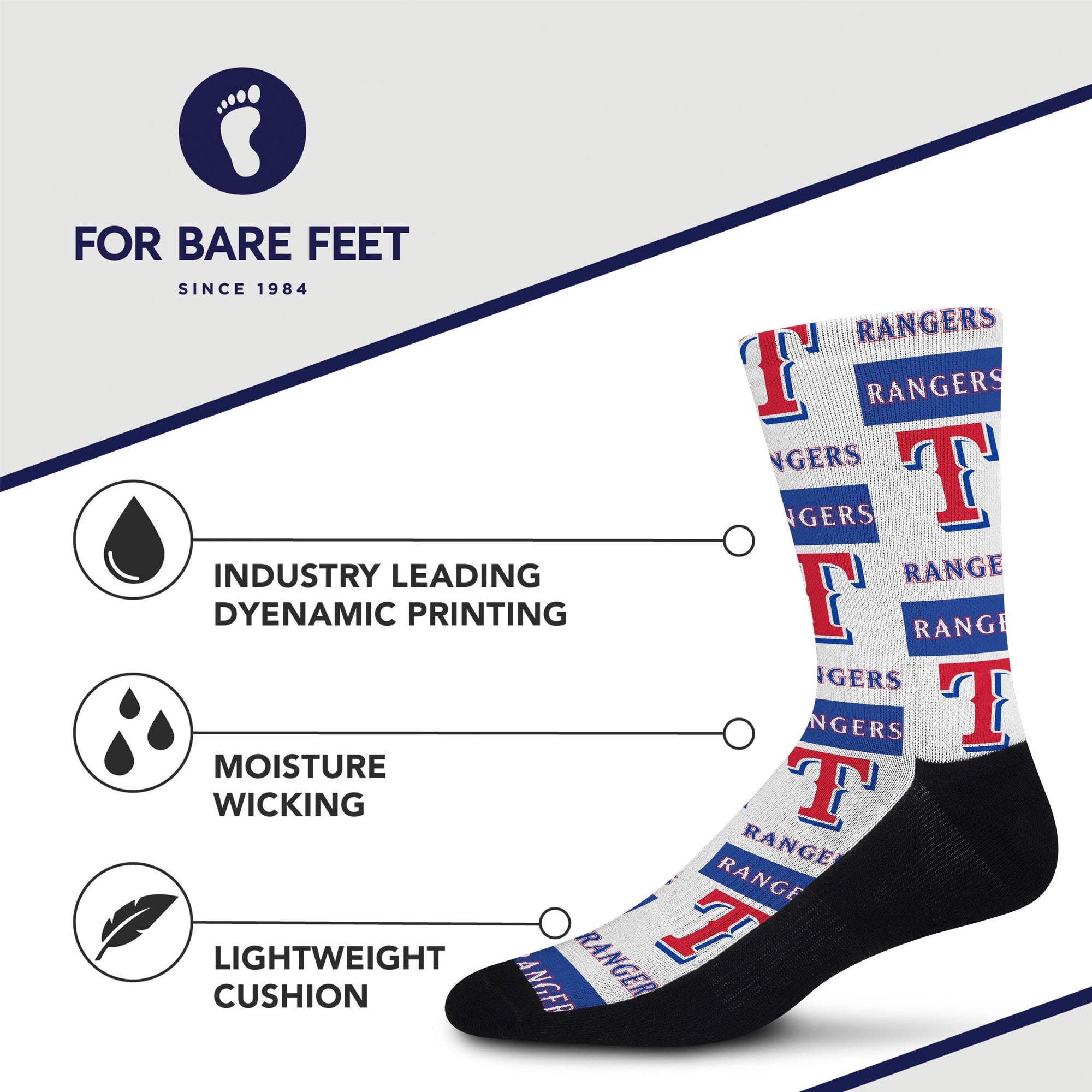 Texas Rangers Poster Print Socks