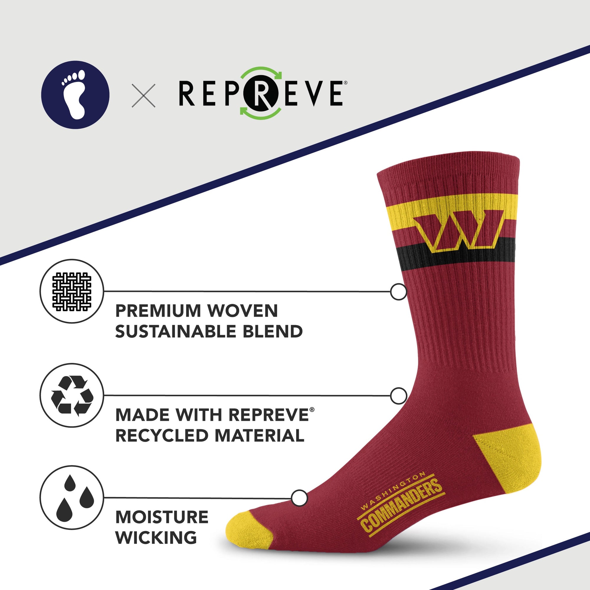 Washington Commanders Legend Premium Crew Socks