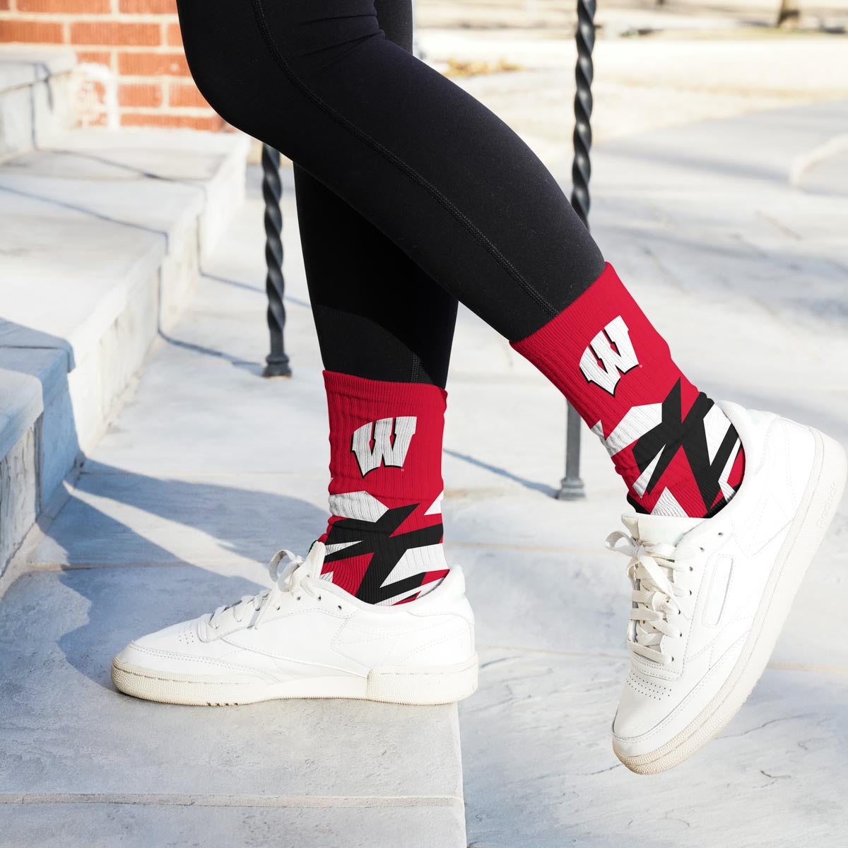 Wisconsin Badgers Breakout Premium Crew Socks