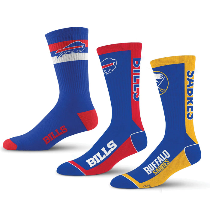 Officially Licensed NFL Buffalo Bills Legend Premium Crew Socks, Size Large/XL | for Bare Feet