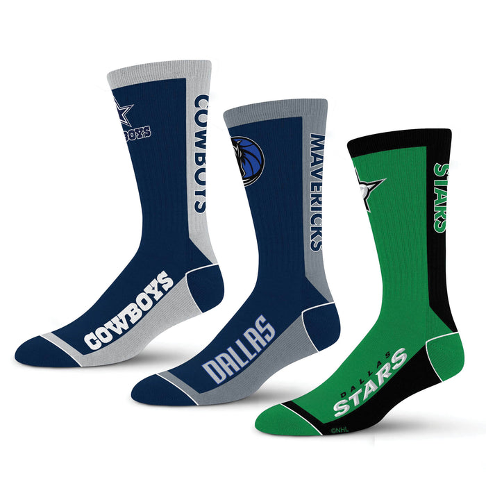 Dallas Cowboys For Bare Feet Flash Ankle Socks 3-Pack Set