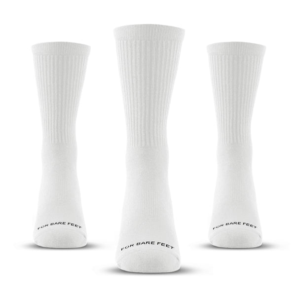 Premium Crew Socks Varsity Stripe Grey – For Bare Feet