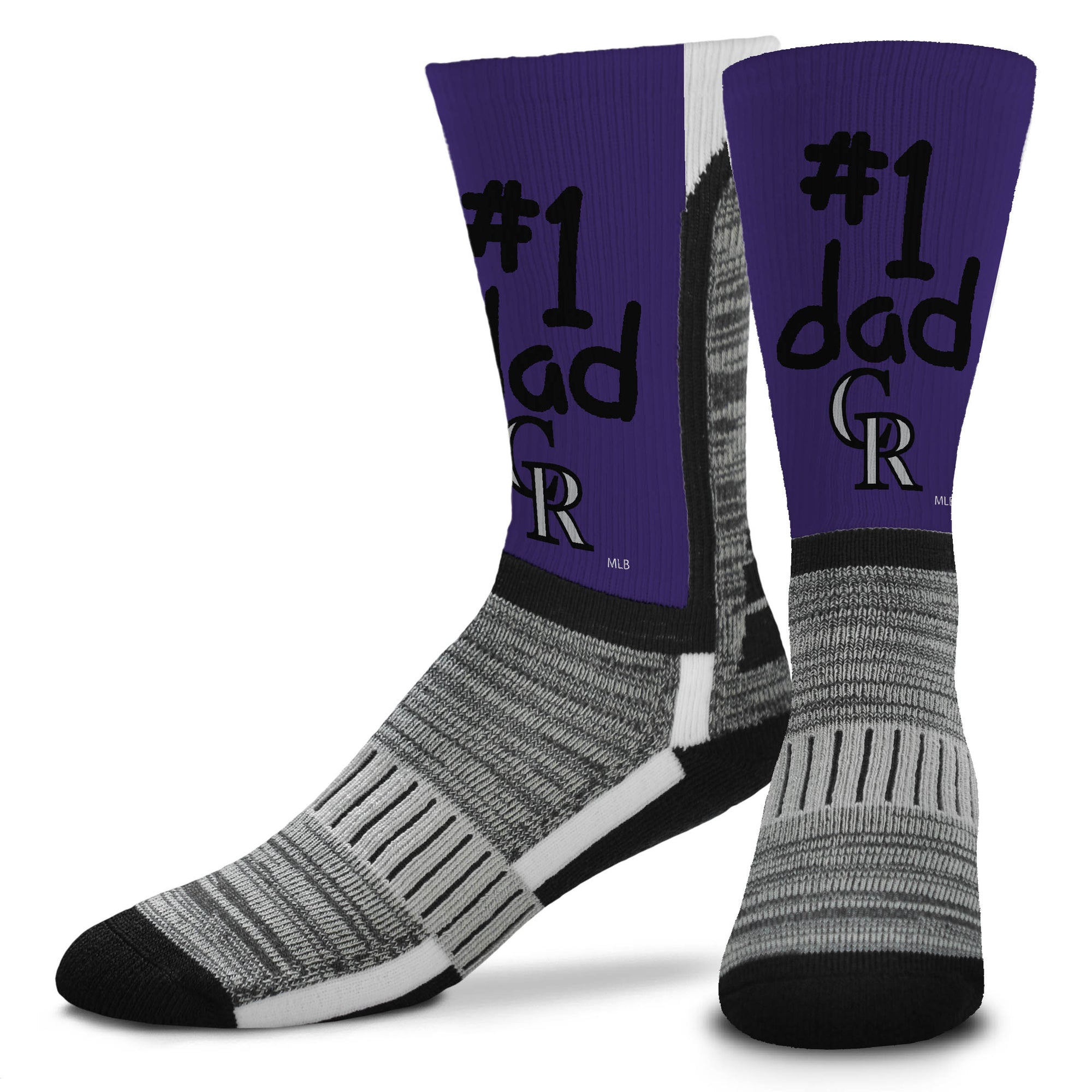 Colorado Rockies #1 Dad V-Curve Socks