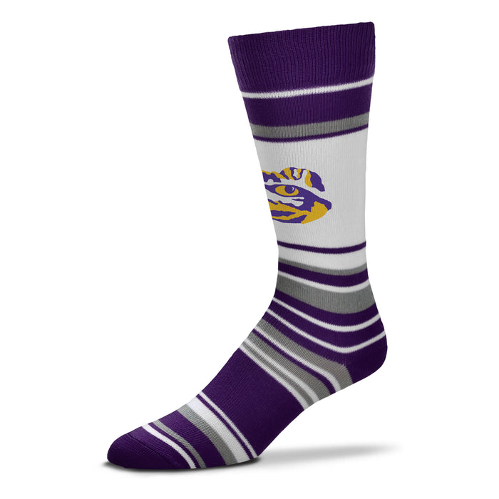 LSU Tigers Strideline Tiger Stripe Performance Crew Socks - Purple