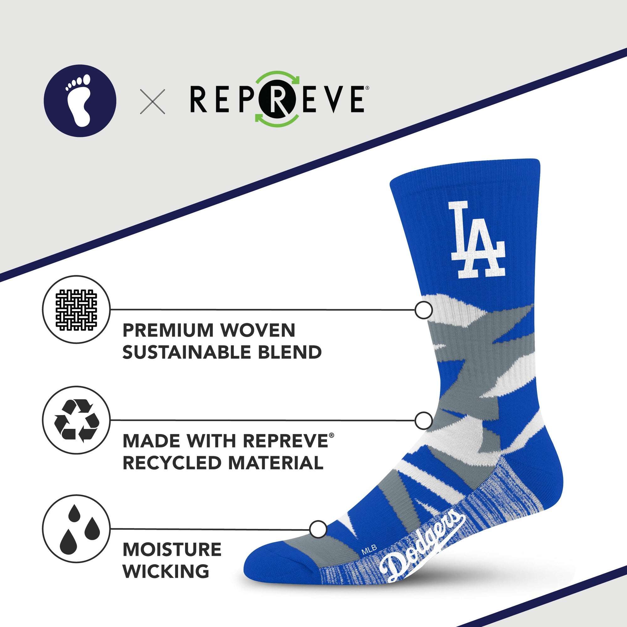 Los Angeles Dodgers Breakout Premium Crew Socks
