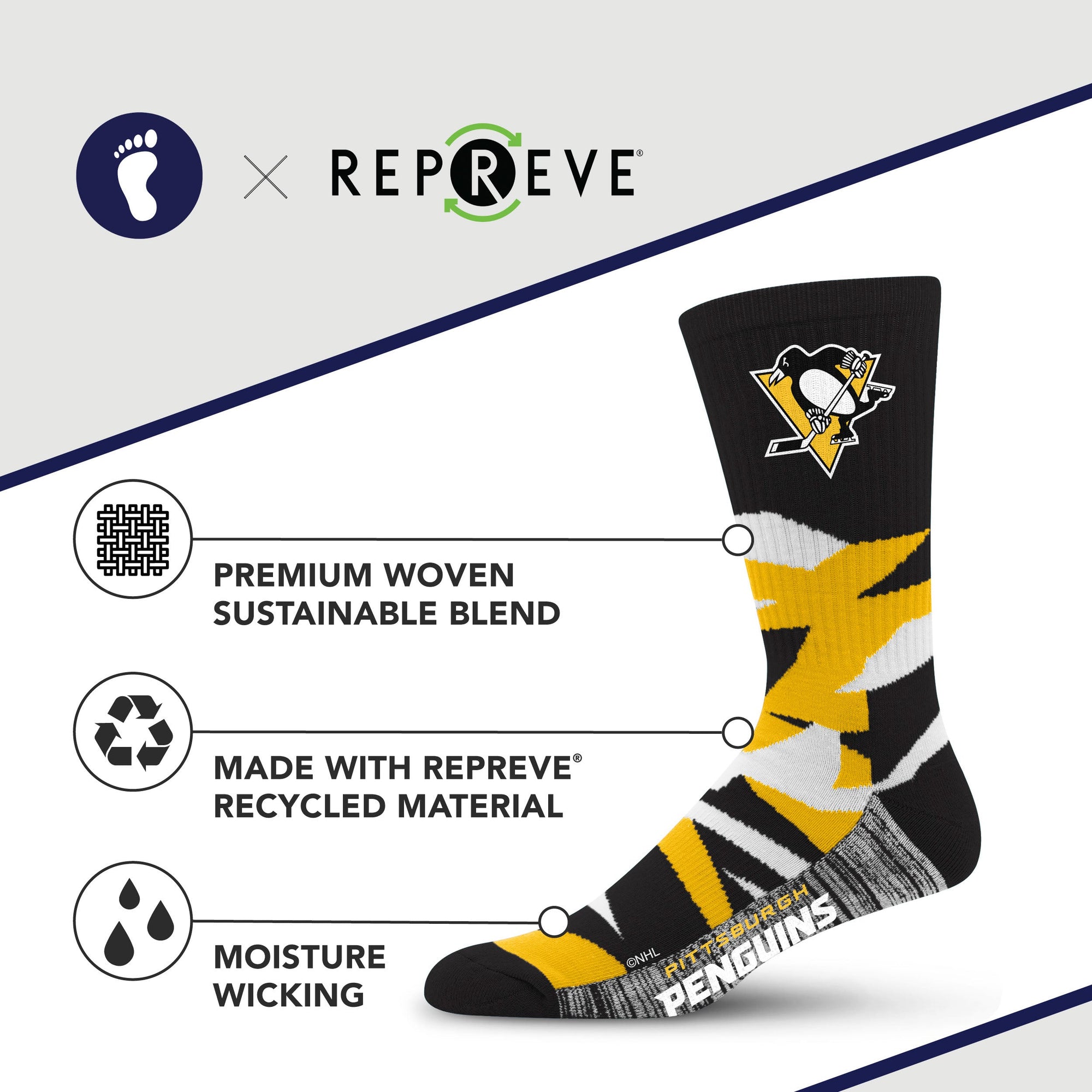 Pittsburgh Penguins Breakout Premium Crew Socks