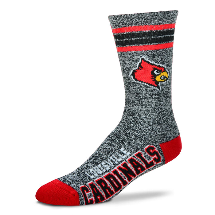 University of Louisville Slipper Socks-Louisville Cardinals Socks with Logo  and No Slip Bottoms