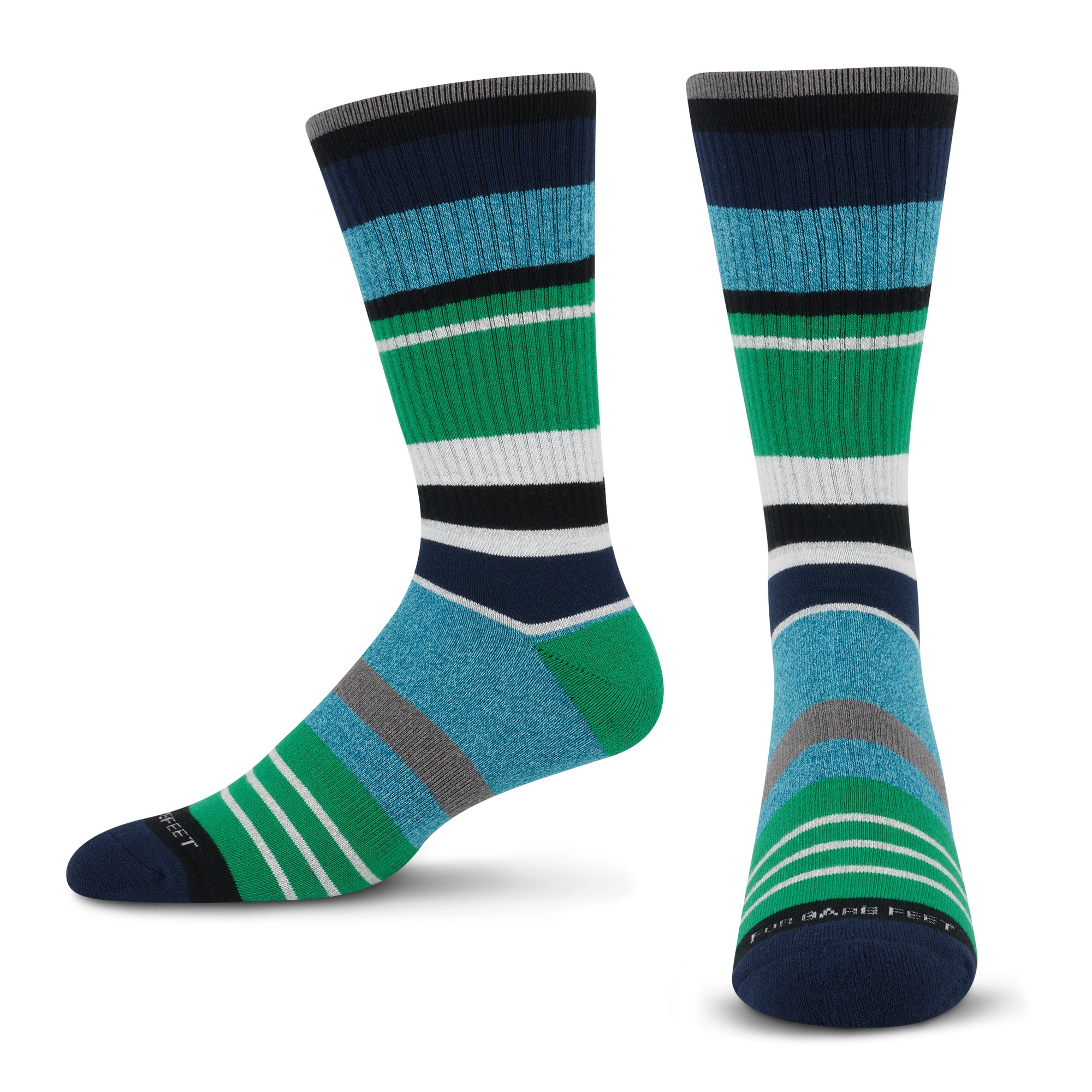 Premium Crew Socks Electric Stripe Green